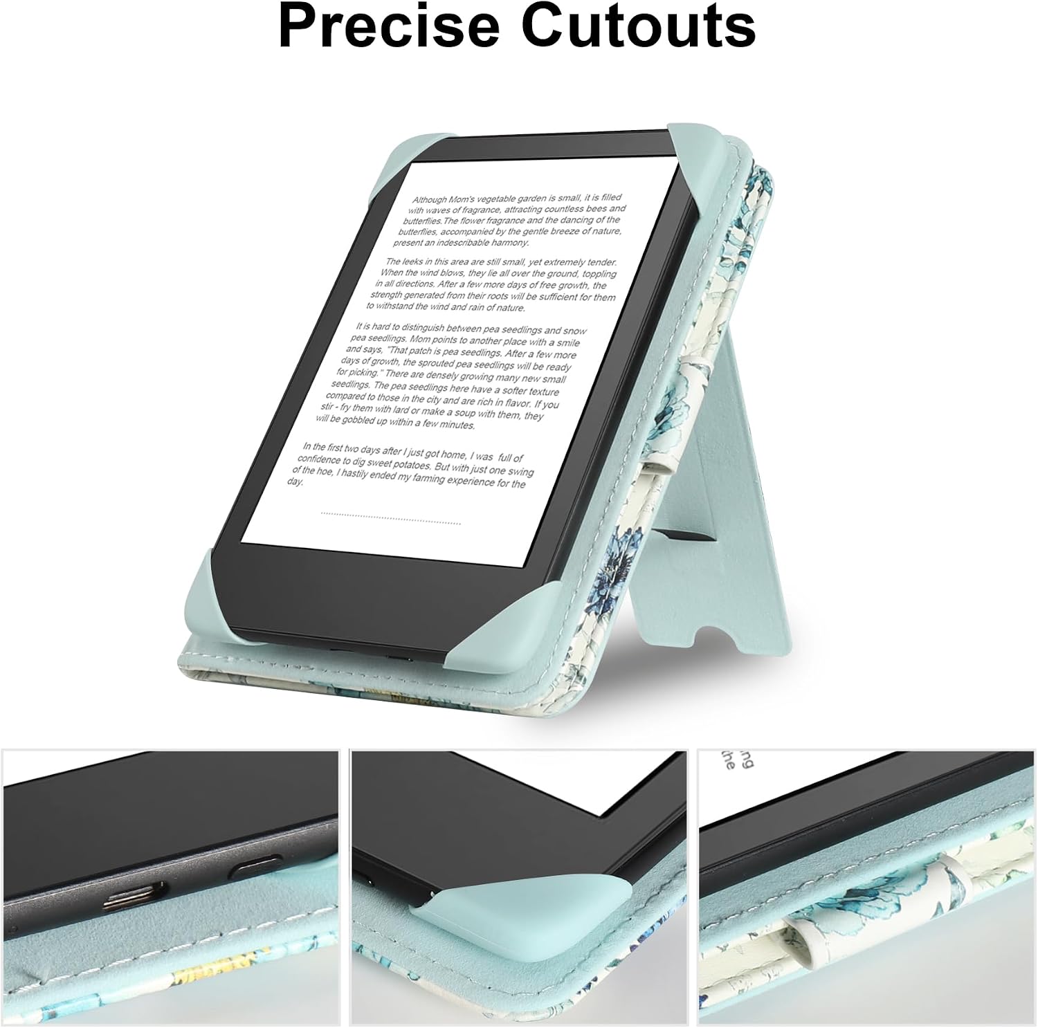 ESTUCHE UNIVERSAL PARA EREADER 6'' HOYIXI CON CORREA DE MANO Y SOPORTE AZUL ROSA - 5