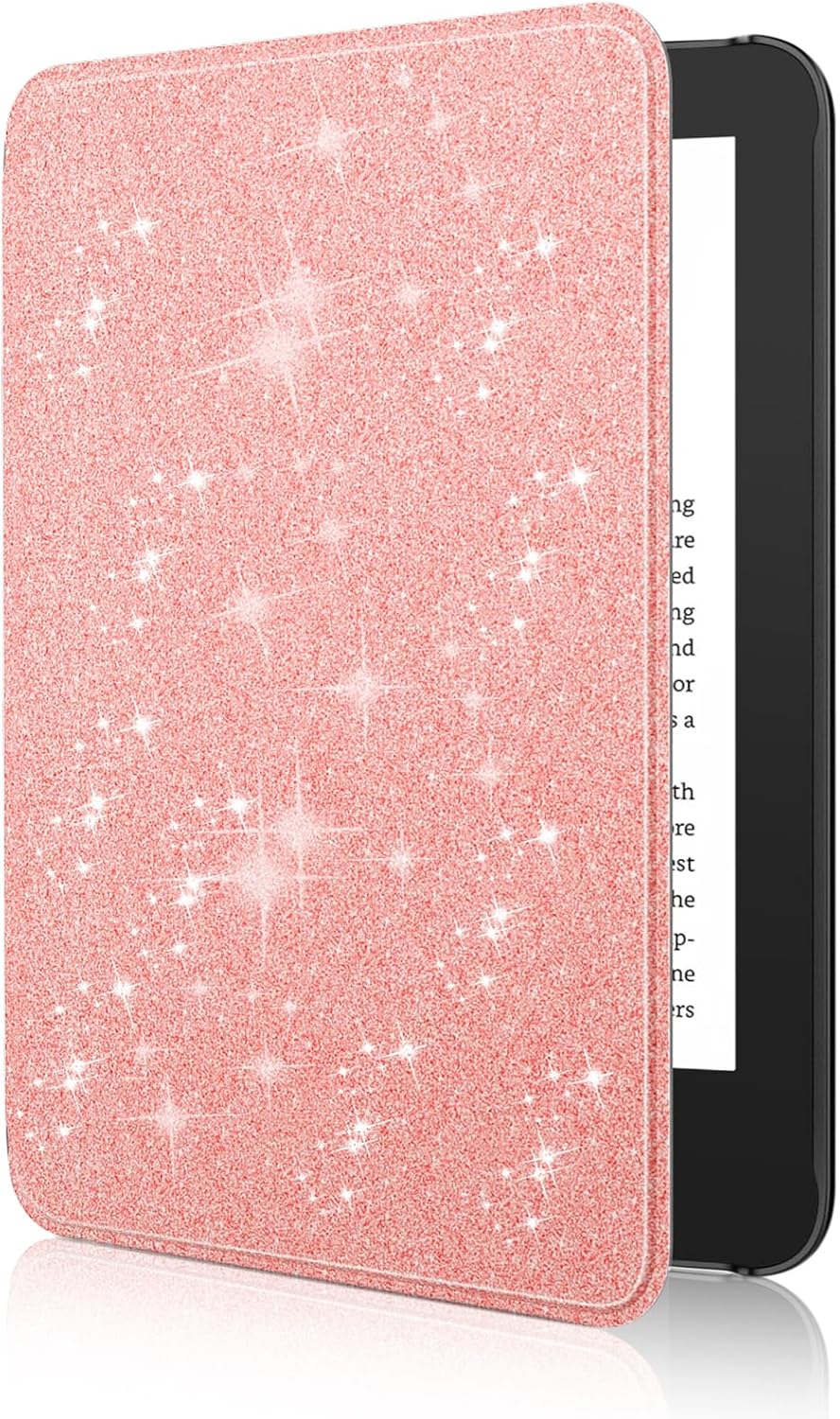 ESTUCHE MOKO PARA AMAZON KINDLE BASIC 6' 11ª GEN 2024/2022 ROSADO GLITTER - 1