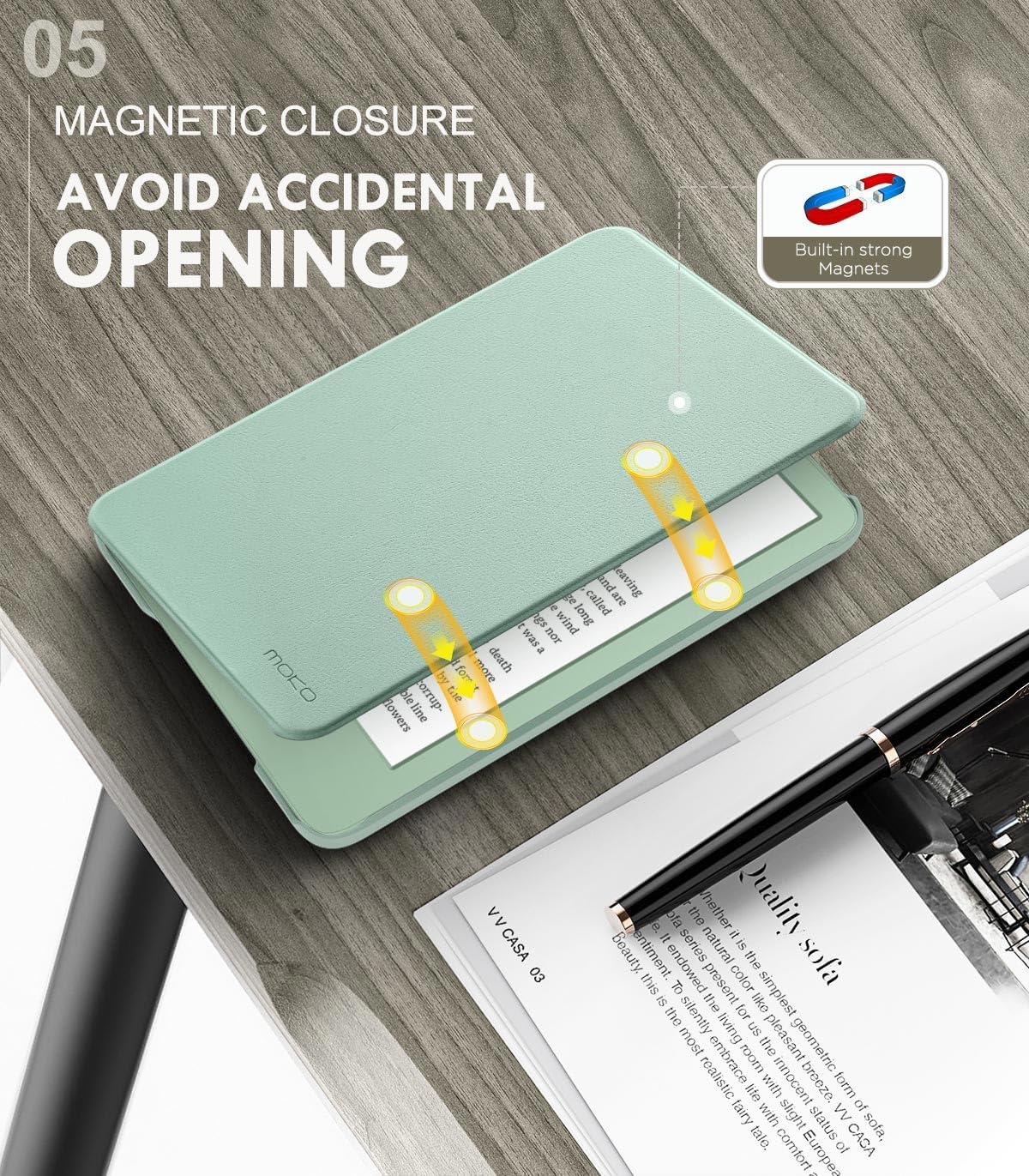 ESTUCHE MOKO PARA AMAZON KINDLE BASIC 6' 11ª GEN 2024/2022 MATCHA - 5