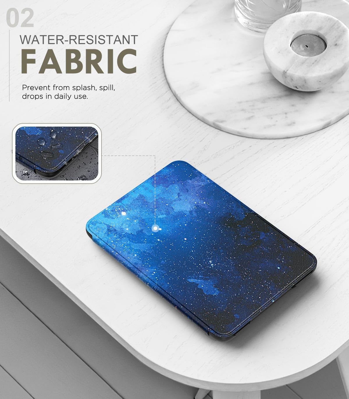 ESTUCHE MOKO PARA AMAZON KINDLE BASIC 6' 11ª GEN 2024/2022 AZUL ESTRELLADO - 3