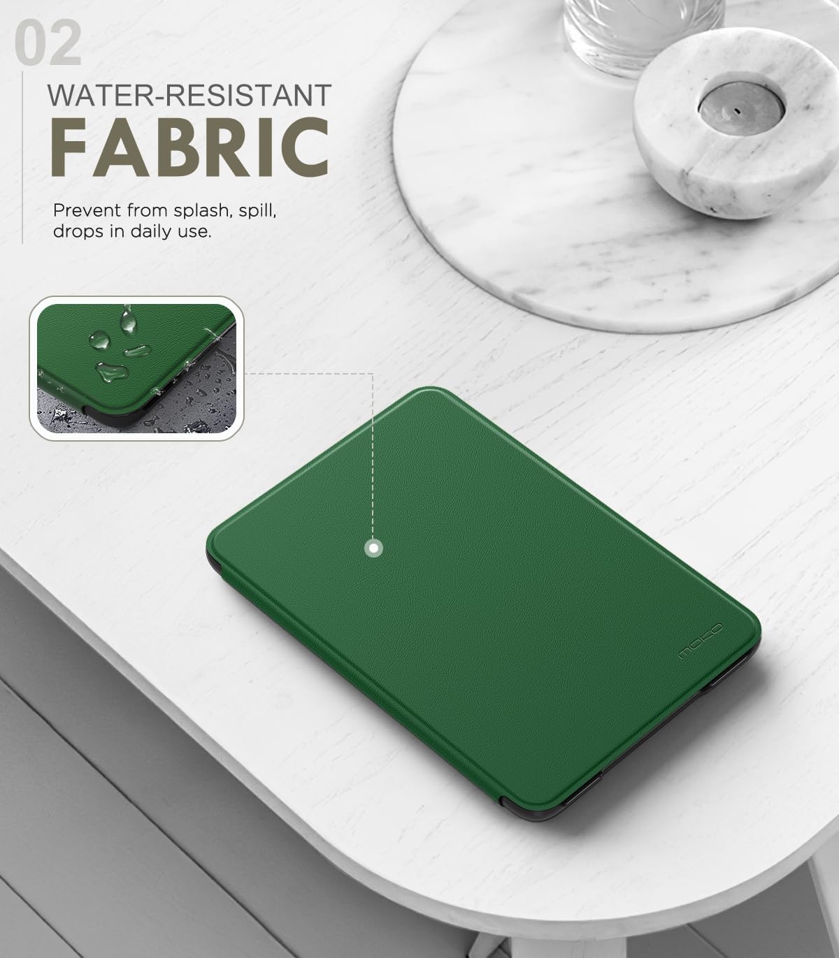 ESTUCHE MOKO PARA AMAZON KINDLE BASIC 6' 11ª GEN 2024/2022 VERDE HOJA DE LOTO - 3