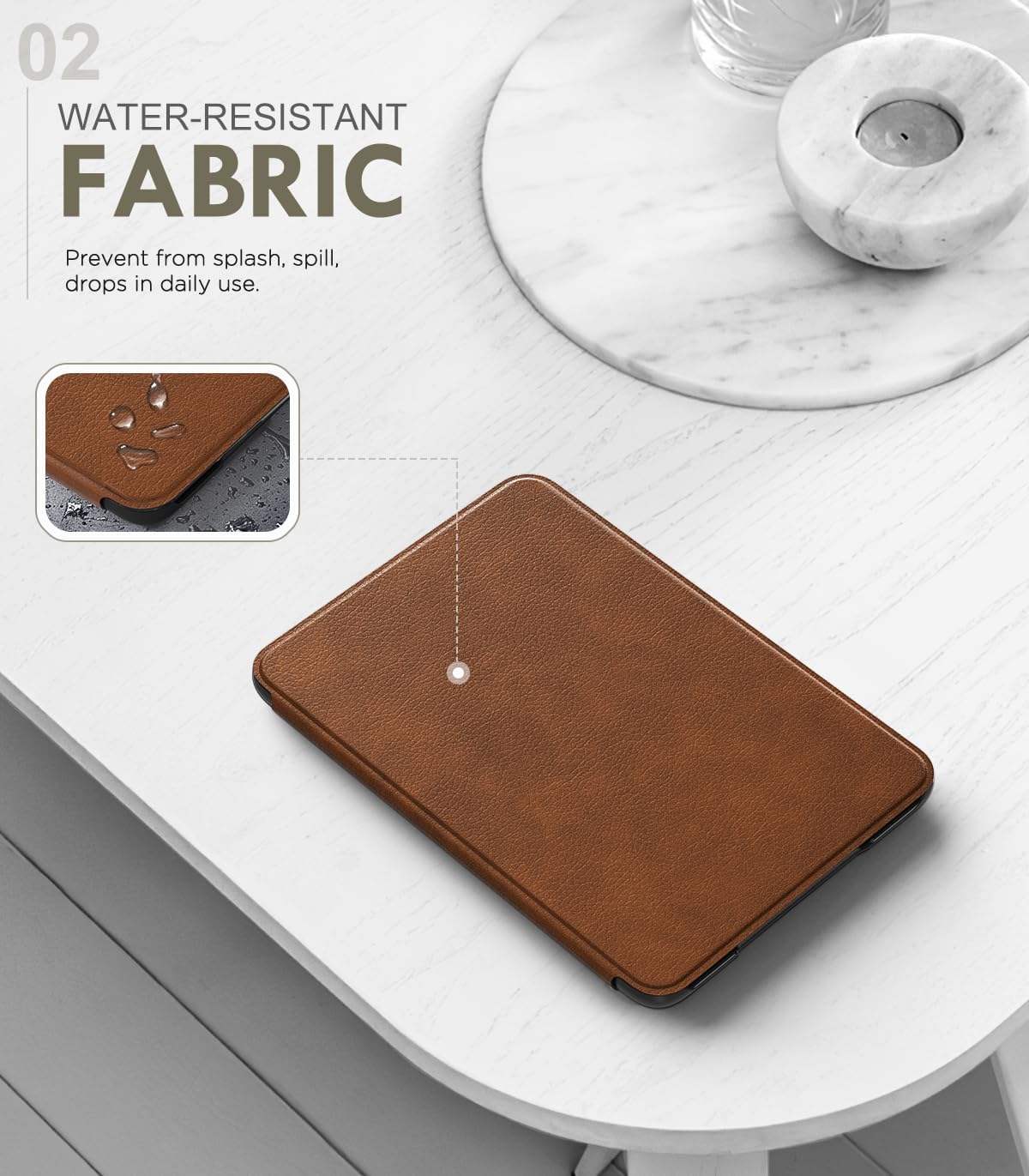 FUNDA MOKO PARA AMAZON KINDLE BASIC 11ª GEN 6 PULGADAS 2024/2022 MARRÓN - 3