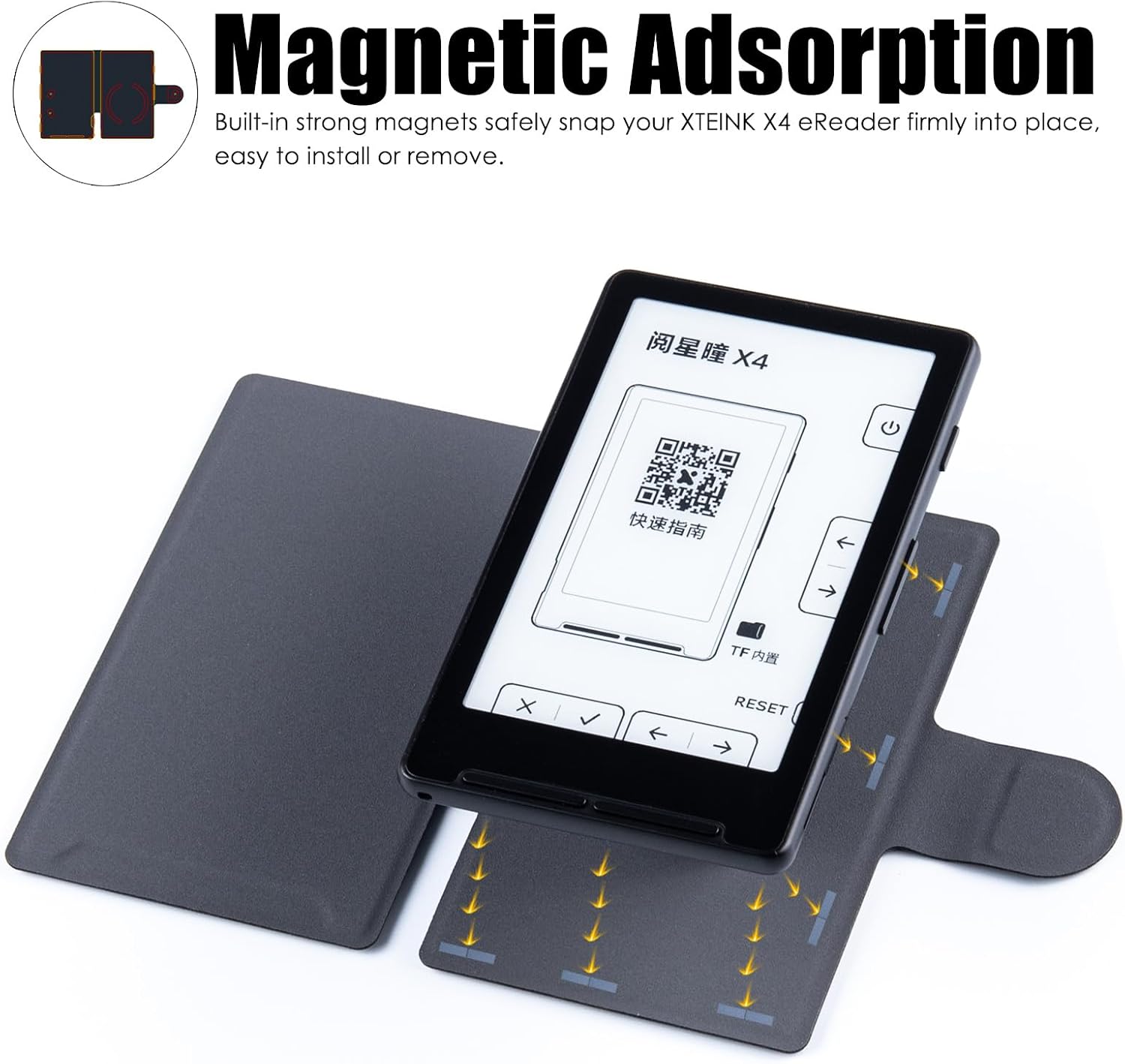 ESTUCHE MAGNÉTICO BOZHUORUI PARA XTEINK X4 CUERO PU NEGRO - 2