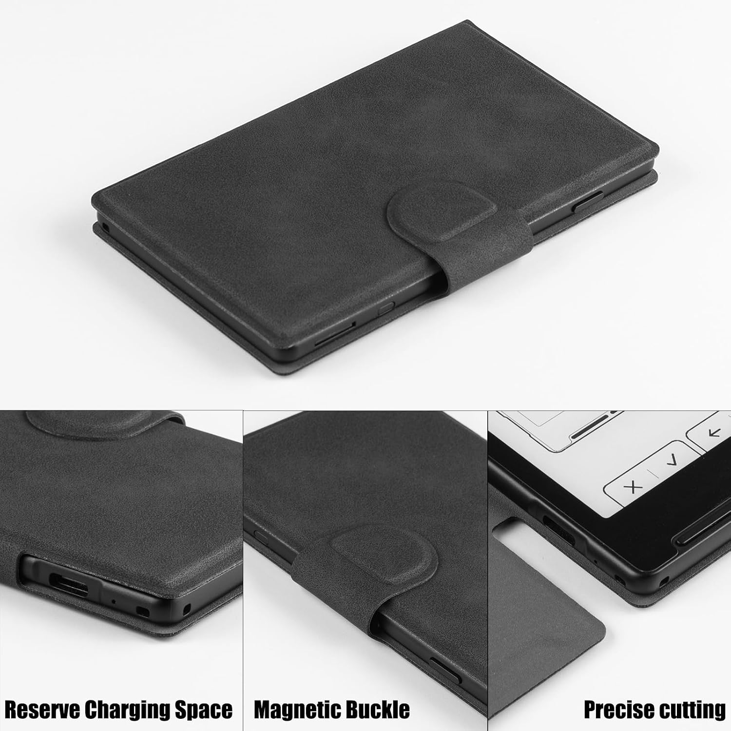 ESTUCHE MAGNÉTICO BOZHUORUI PARA XTEINK X4 CUERO PU NEGRO - 4