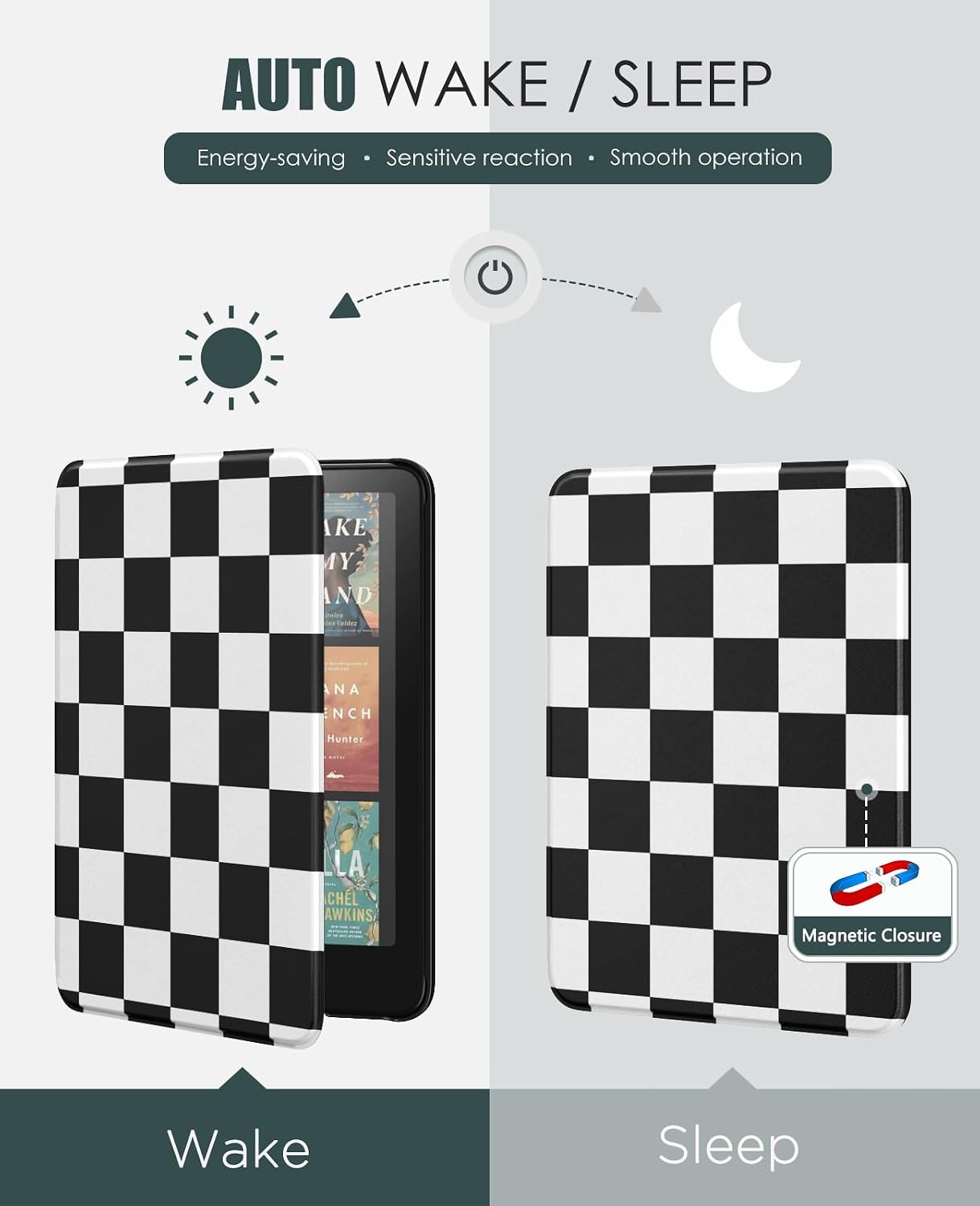 ESTUCHE MOKO PARA KINDLE PAPERWHITE 7' 12ª GEN Y COLORSOFT 2024 NEGRO CUADRO - 5