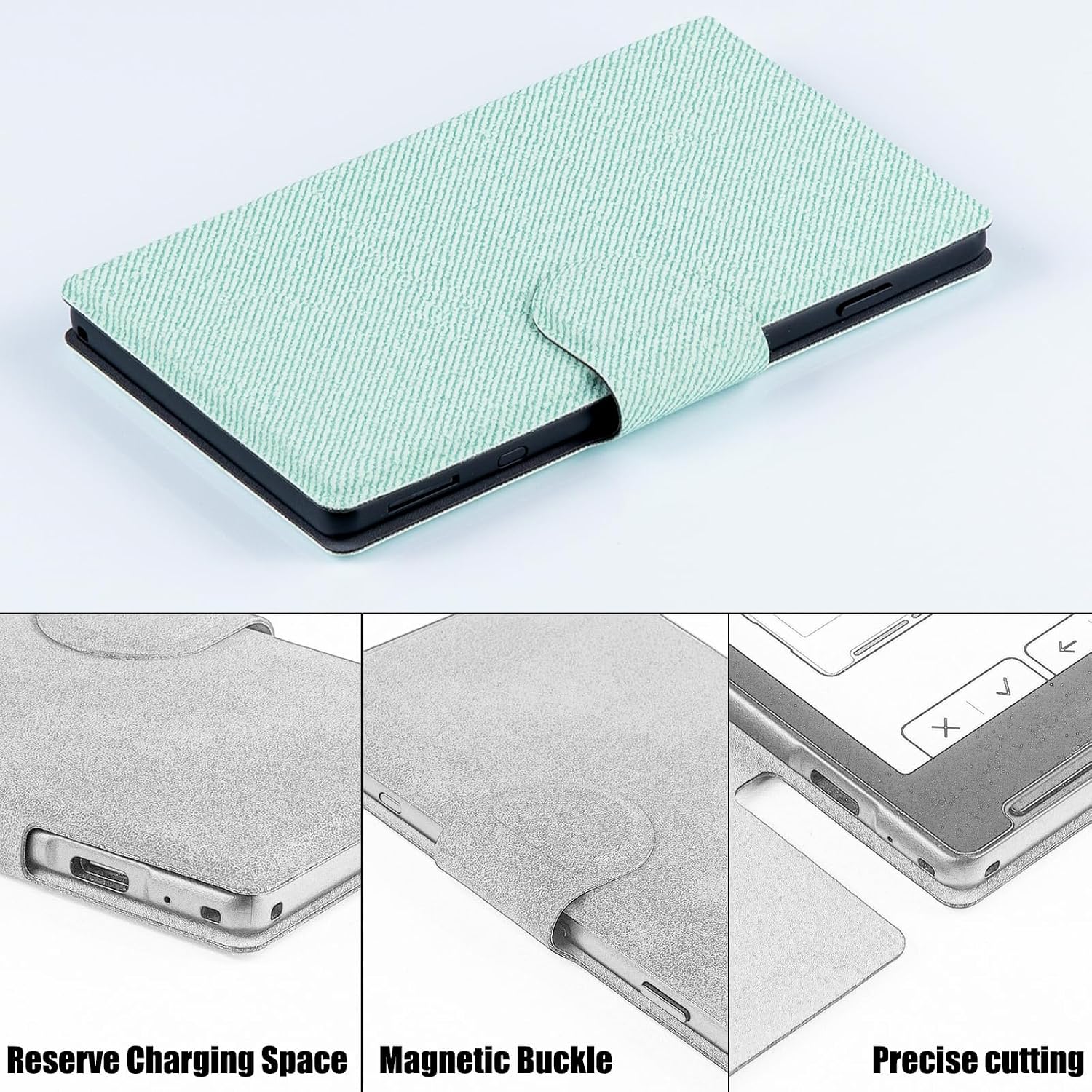 ESTUCHE MAGNÉTICO BOZHUORUI PARA XTEINK X4 CUERO PU VERDE ACEITUNA - 4
