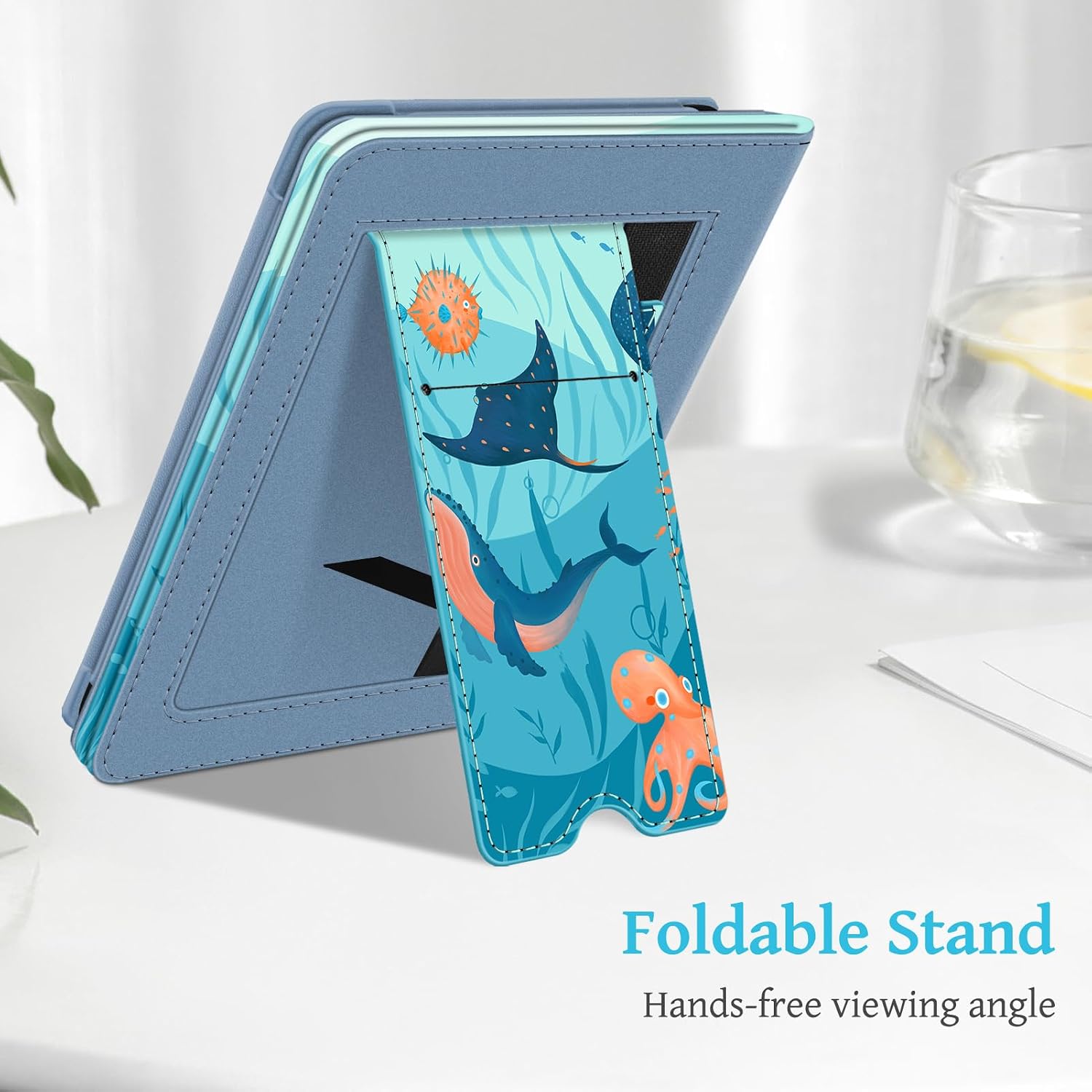 ESTUCHE FINTIE STAND CASE PARA KINDLE 6' 11ª GENERACIÓN 2024/2022 AZUL OCÉANO - 4