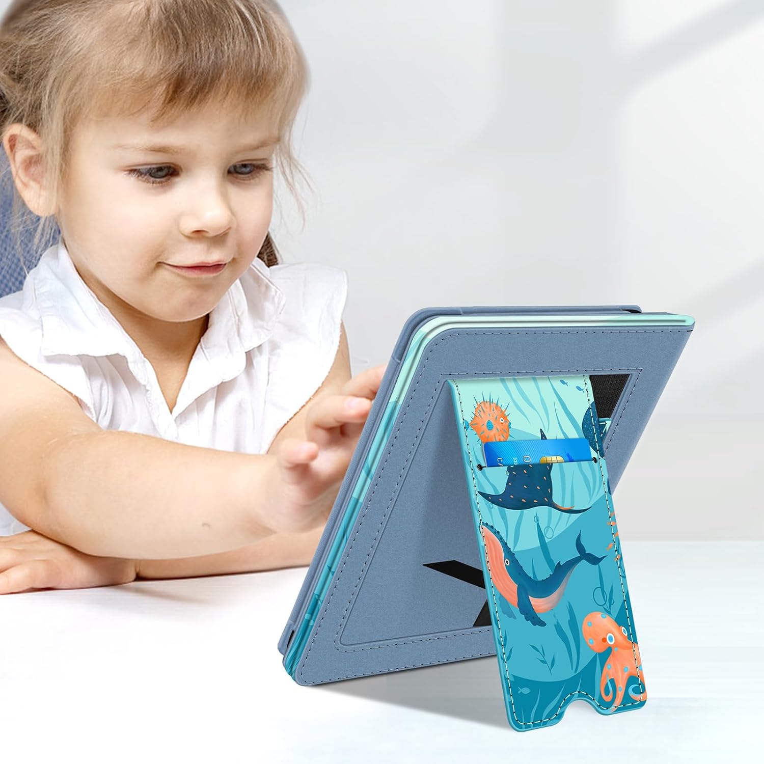 ESTUCHE FINTIE STAND CASE PARA KINDLE 6' 11ª GENERACIÓN 2024/2022 AZUL OCÉANO - 5