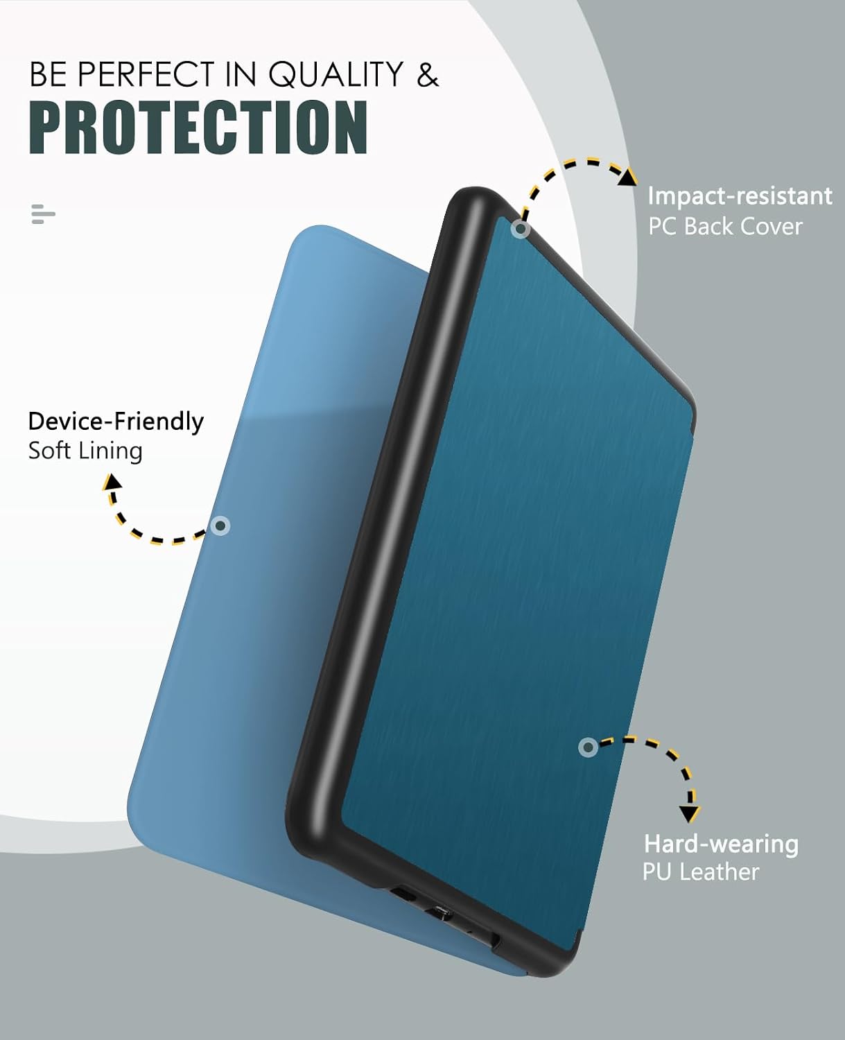 ESTUCHE MOKO PARA KINDLE PAPERWHITE 7' 12ª GEN Y COLORSOFT 2024 AZUL FRANCÉS - 3