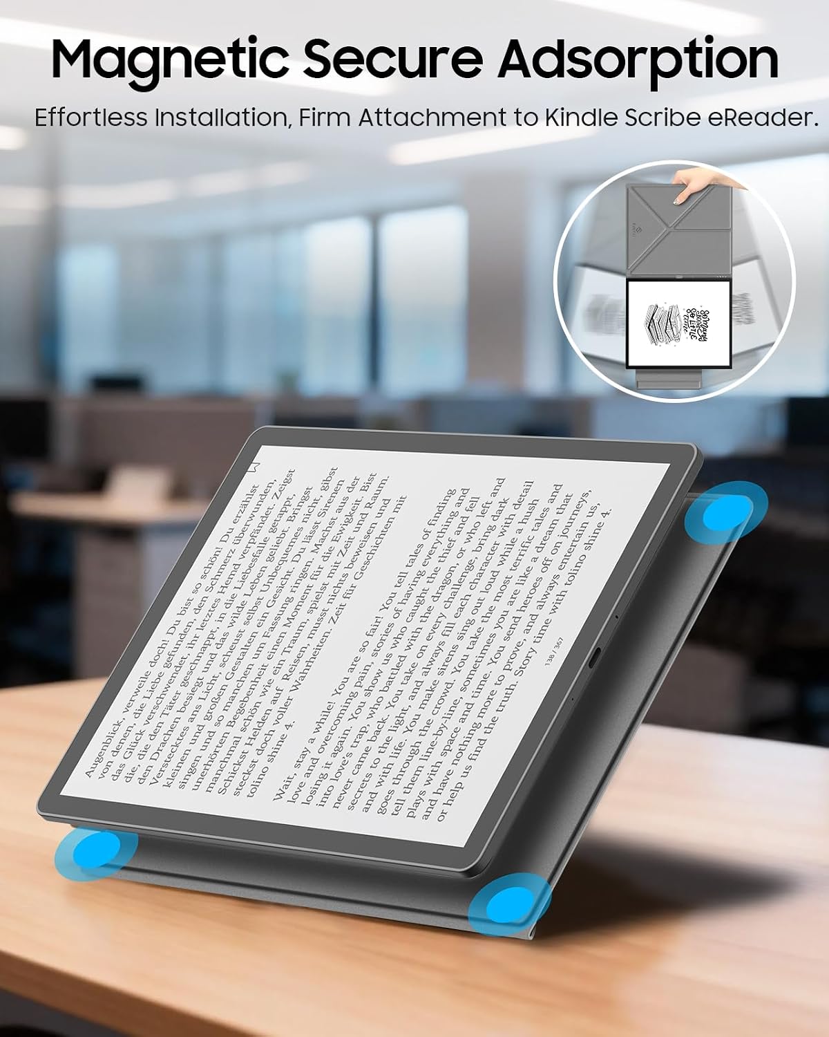 ESTUCHE FINTIE MAGNÉTICO PARA KINDLE SCRIBE 11' 3RA GEN 2025 GRIS - 3
