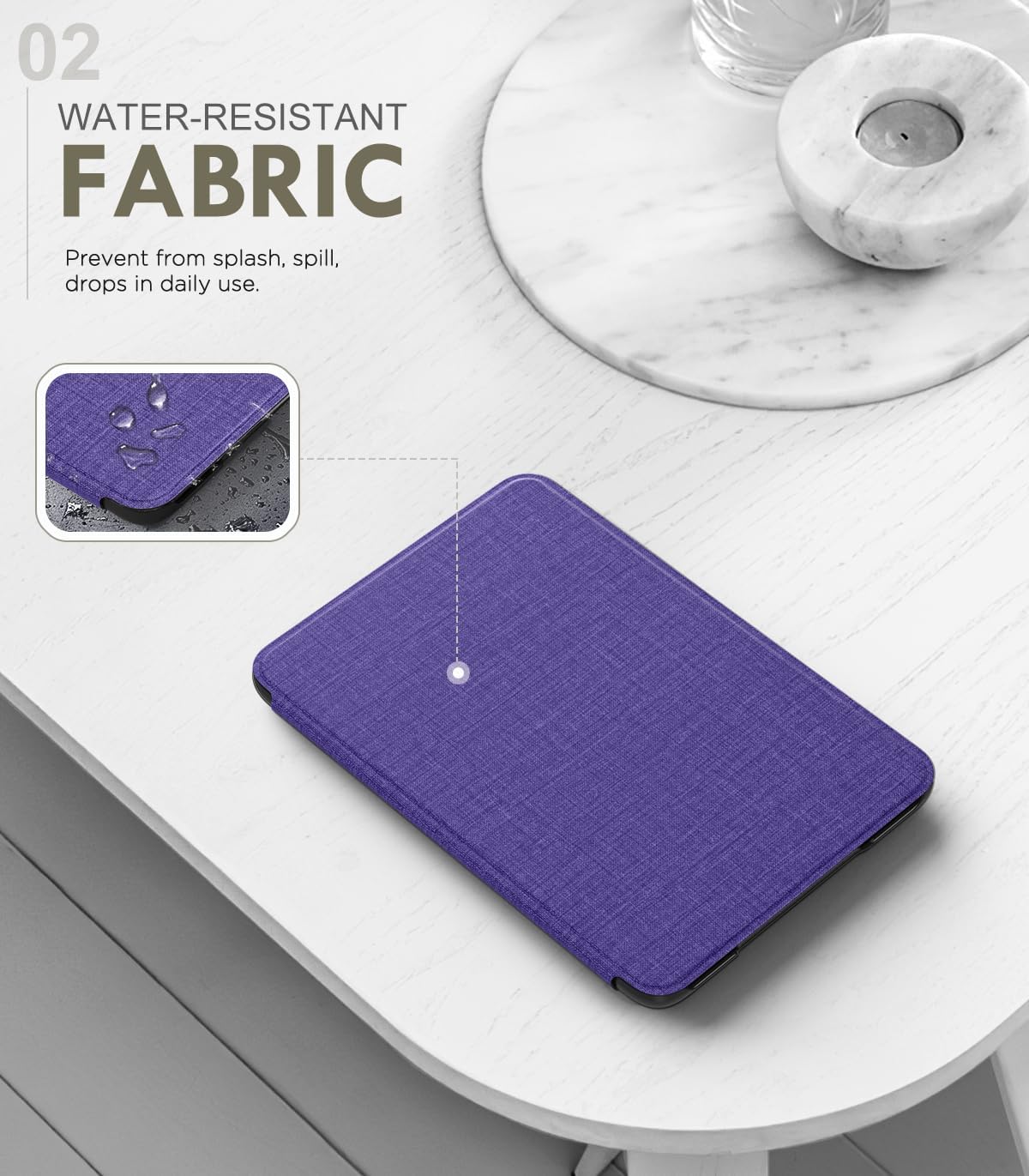 ESTUCHE MOKO PARA AMAZON KINDLE BASIC 6' 11ª GEN 2024/2022 DENIM PÚRPURA OSCURO - 3