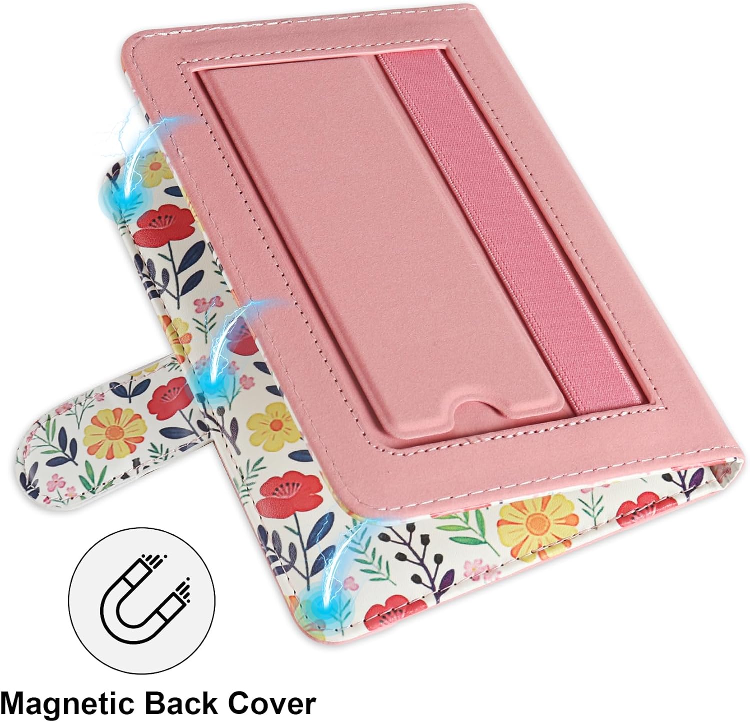 ESTUCHE UNIVERSAL PARA EREADER 6'' HOYIXI CON CORREA DE MANO Y SOPORTE FLORAL - 4