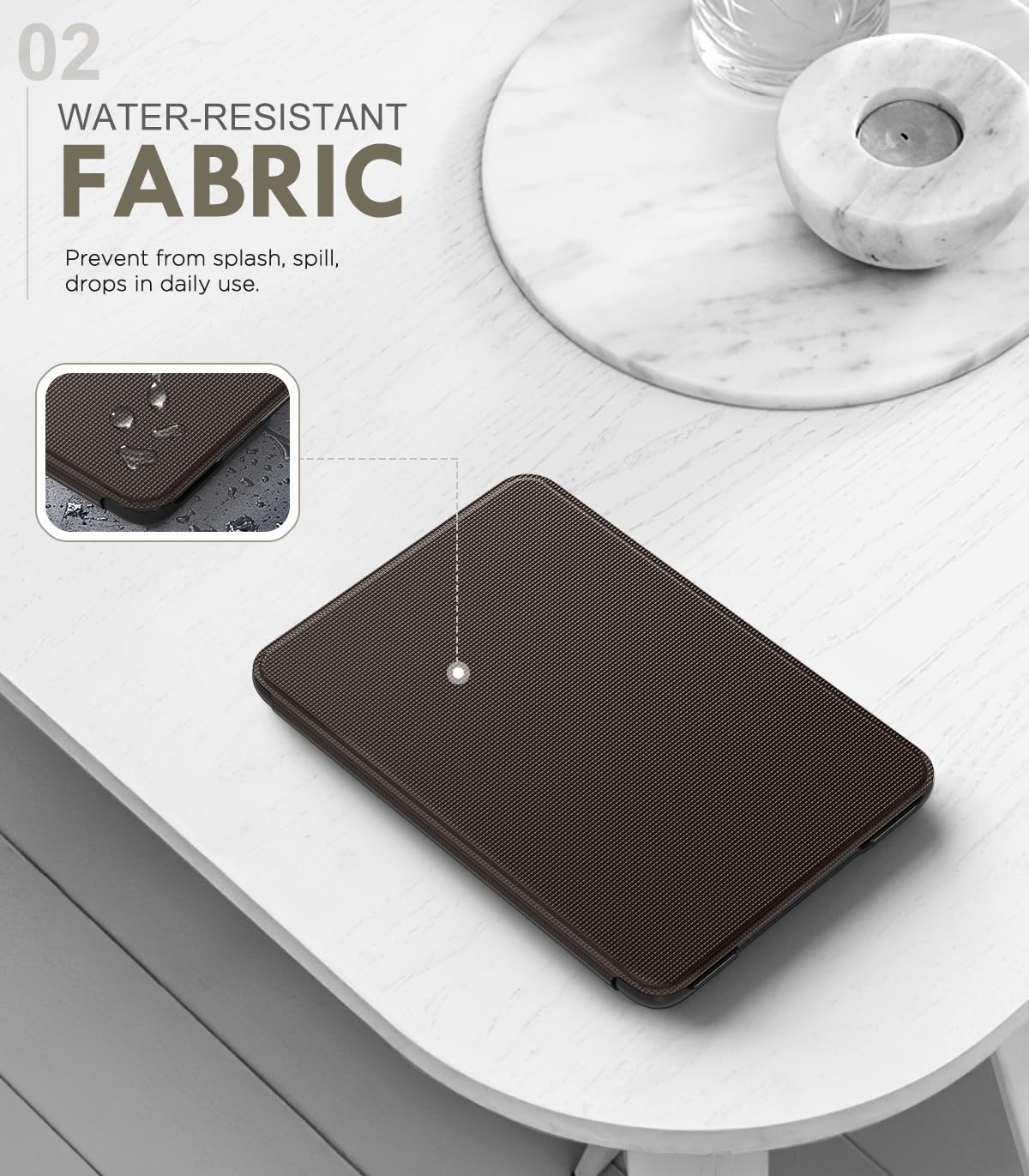 ESTUCHE MOKO PARA AMAZON KINDLE BASIC 6' 11ª GEN 2024/2022 CAFÉ OSCURO - 3