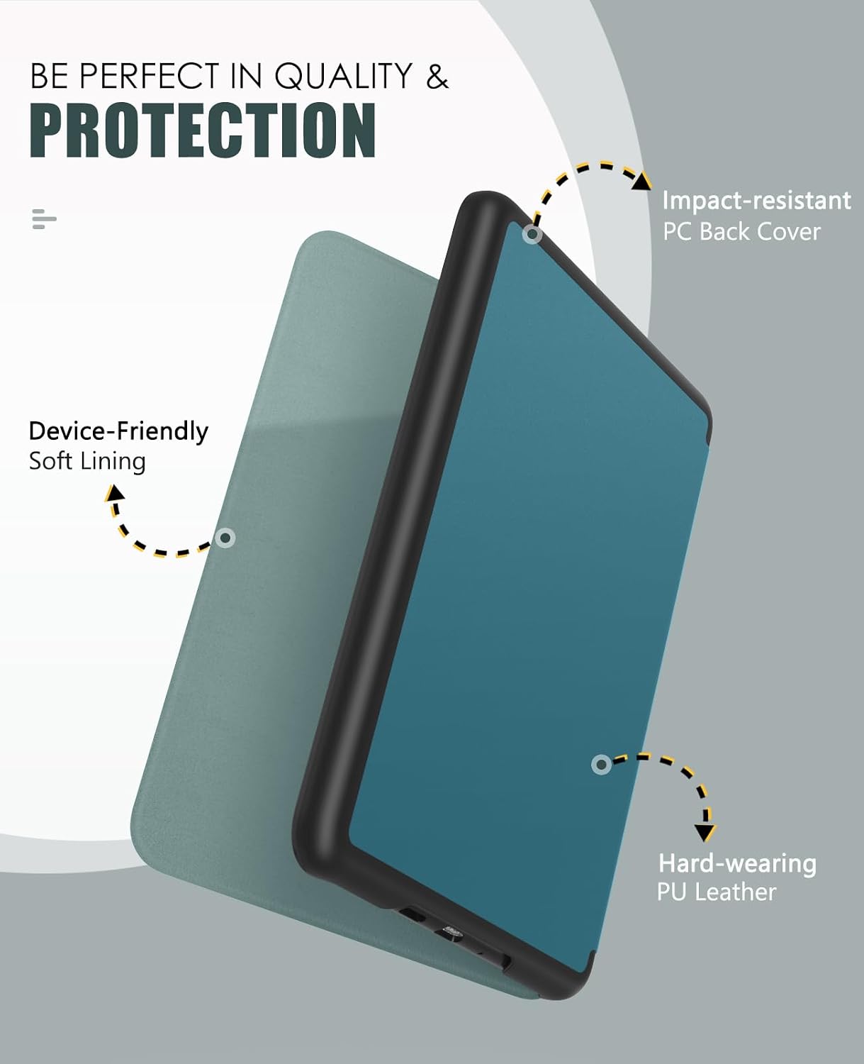 ESTUCHE MOKO PARA KINDLE PAPERWHITE 7' 12ª GEN Y COLORSOFT 2024 TURQUESA - 3