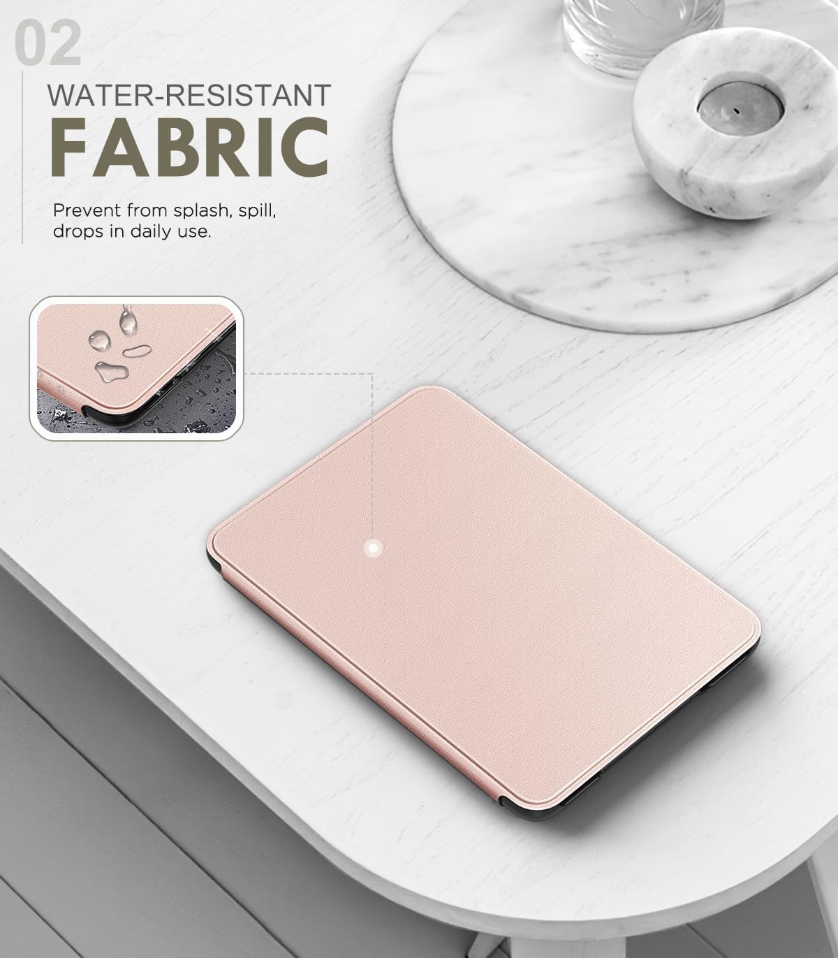 ESTUCHE MOKO PARA AMAZON KINDLE BASIC 11ª GEN 6 PULGADAS 2024/2022 ORO ROSA - 3