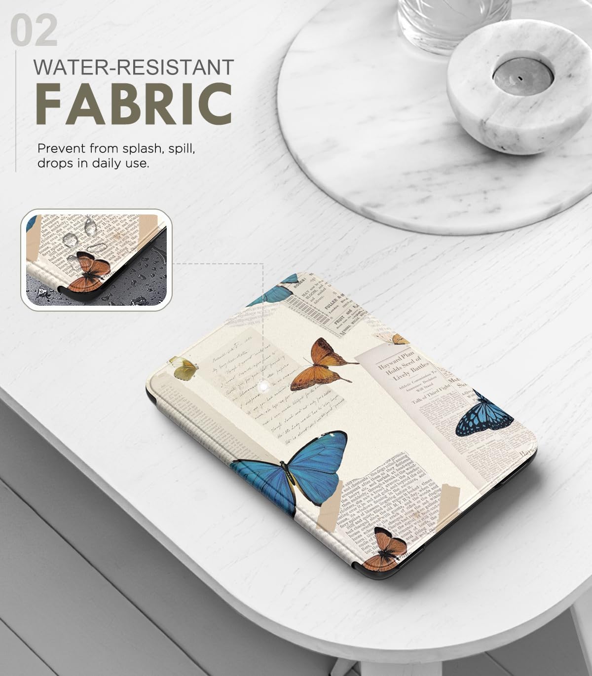 ESTUCHE MOKO PARA AMAZON KINDLE BASIC 6' 11ª GEN 2024/2022 VINTAGE BUTTERFLY - 3