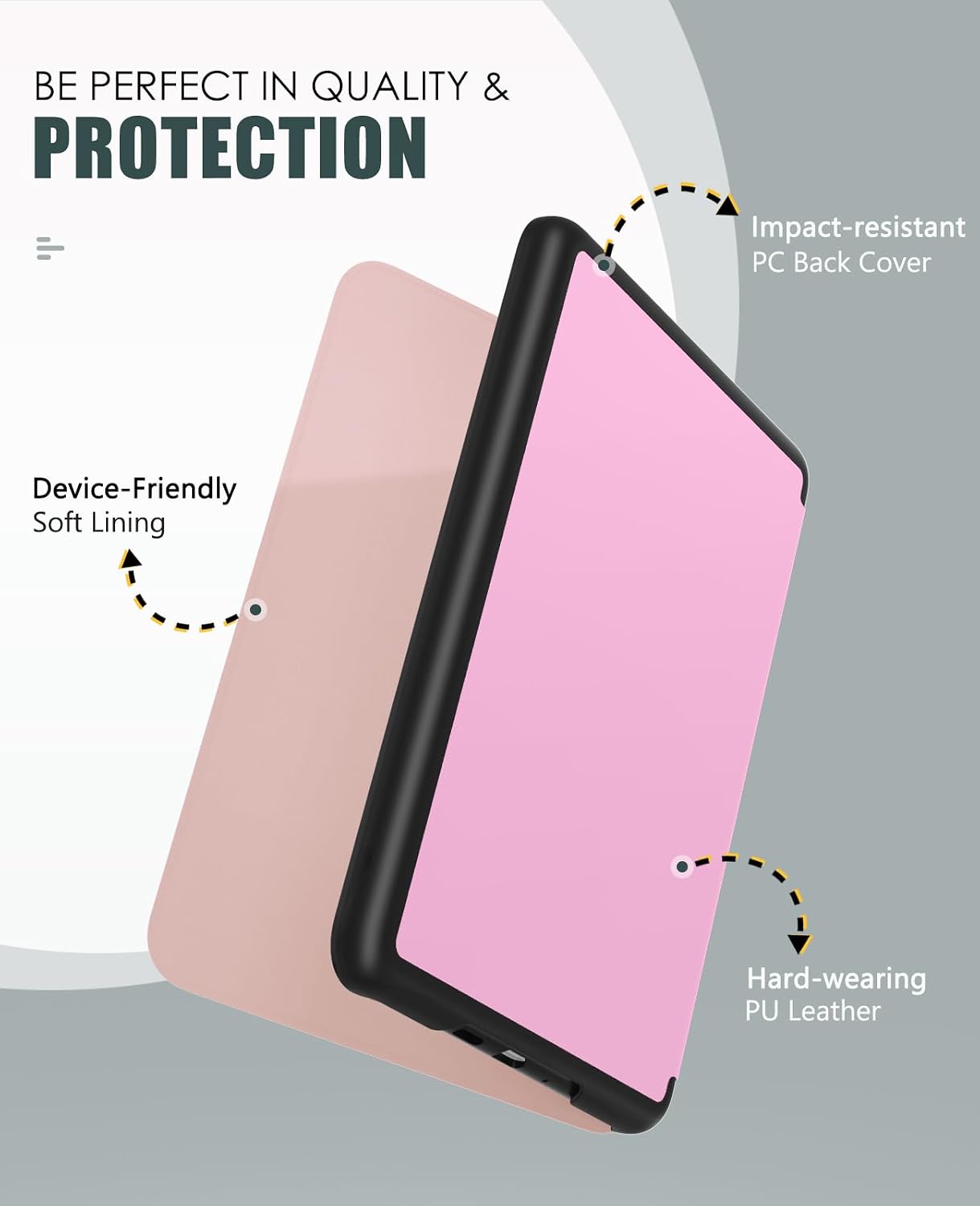 ESTUCHE MOKO PARA KINDLE PAPERWHITE 7' 12ª GEN Y COLORSOFT 2024 ROSADO - 3