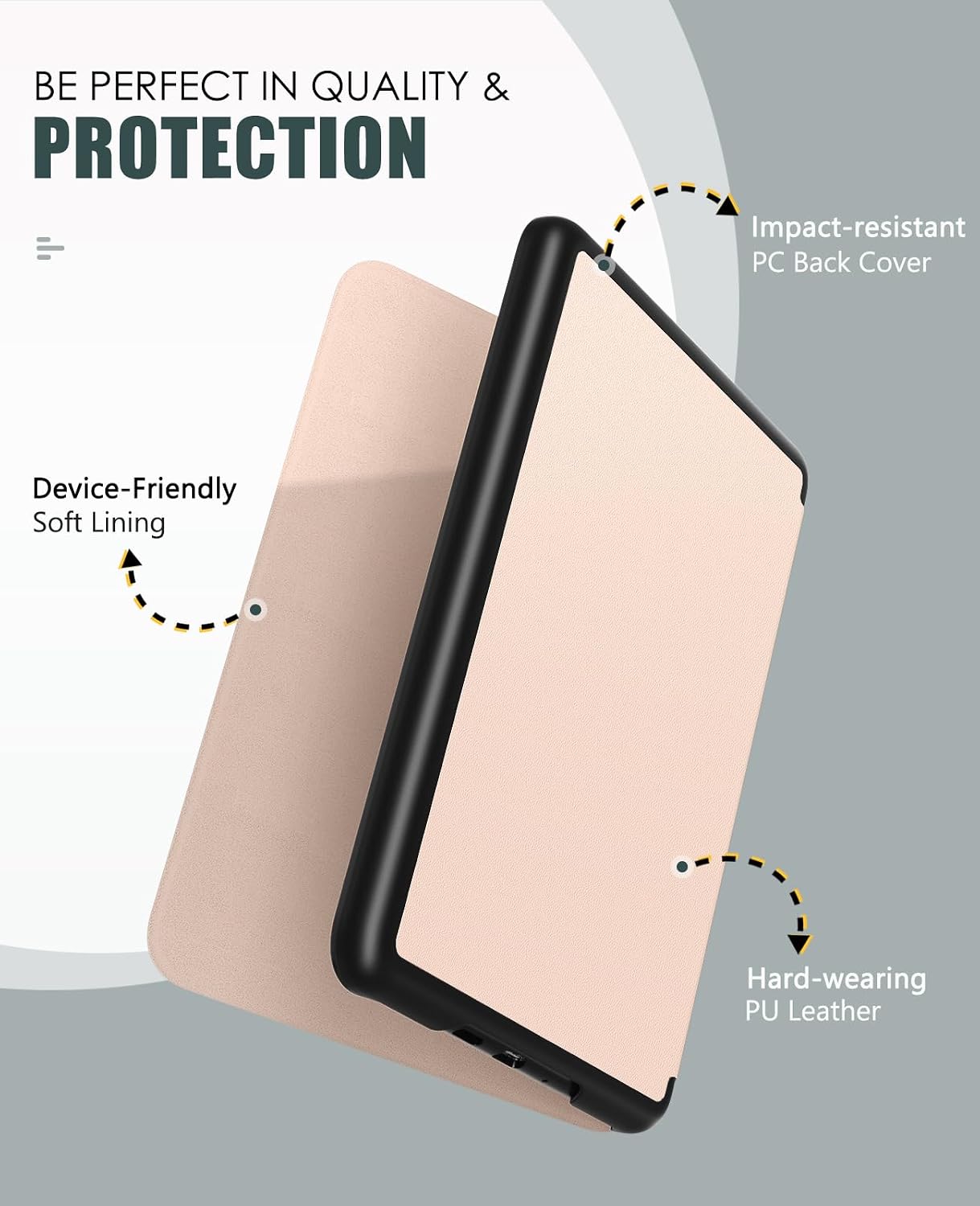ESTUCHE MOKO PARA KINDLE PAPERWHITE 7' 12ª GEN Y COLORSOFT 2024 ORO ROSA - 3