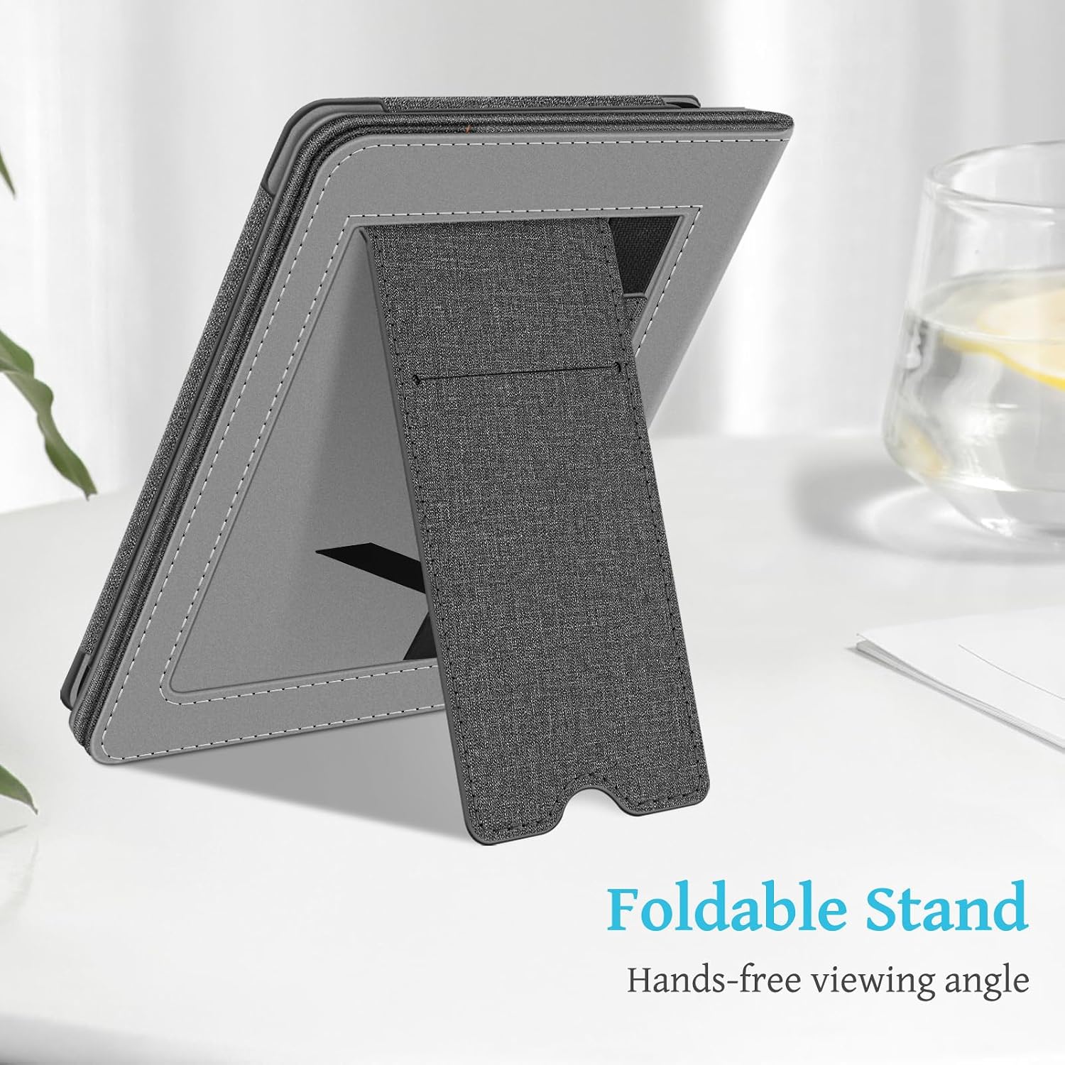 ESTUCHE FINTIE STAND PARA KINDLE 6' 11ª GENERACIÓN 2024/2022 GRIS Y NEGRO - 4