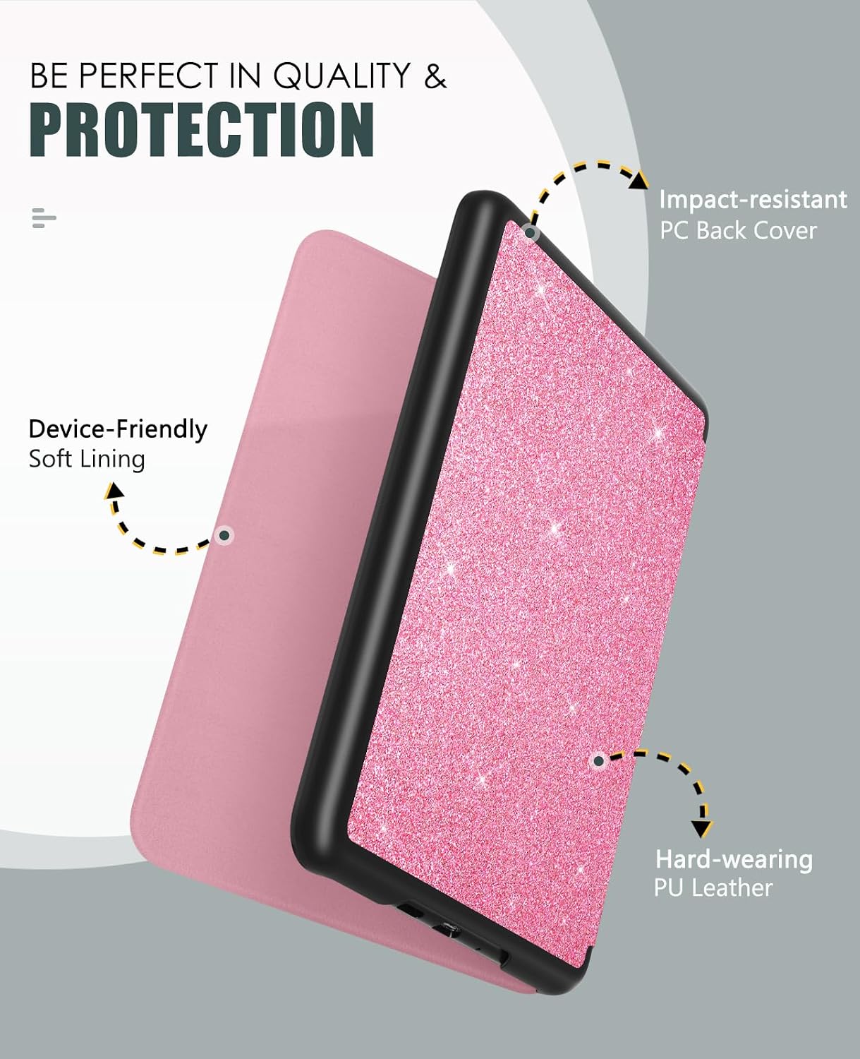ESTUCHE MOKO PARA KINDLE PAPERWHITE 7' 12ª GEN Y COLORSOFT 2024 ROSADO BRILLANTE - 3