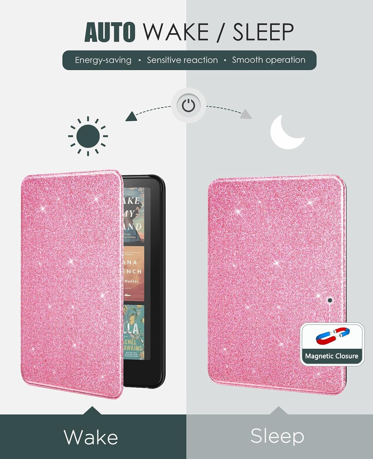 ESTUCHE MOKO PARA KINDLE PAPERWHITE 7' 12ª GEN Y COLORSOFT 2024 ROSADO BRILLANTE - 5