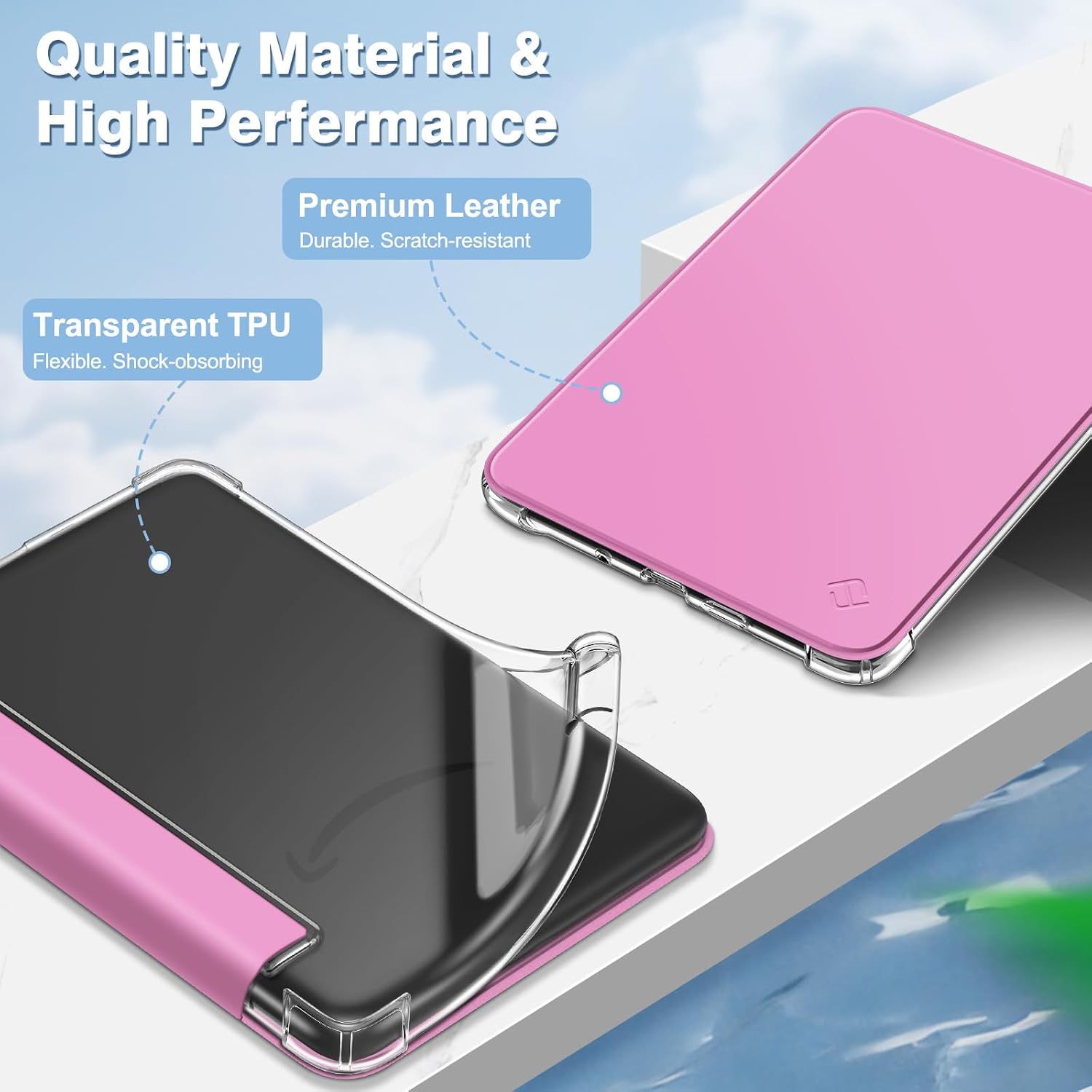 ESTUCHE FINTIE SLIM TPU PARA KINDLE 6' 11ª GENERACIÓN 2024/2022 ROSADO LILA - 4