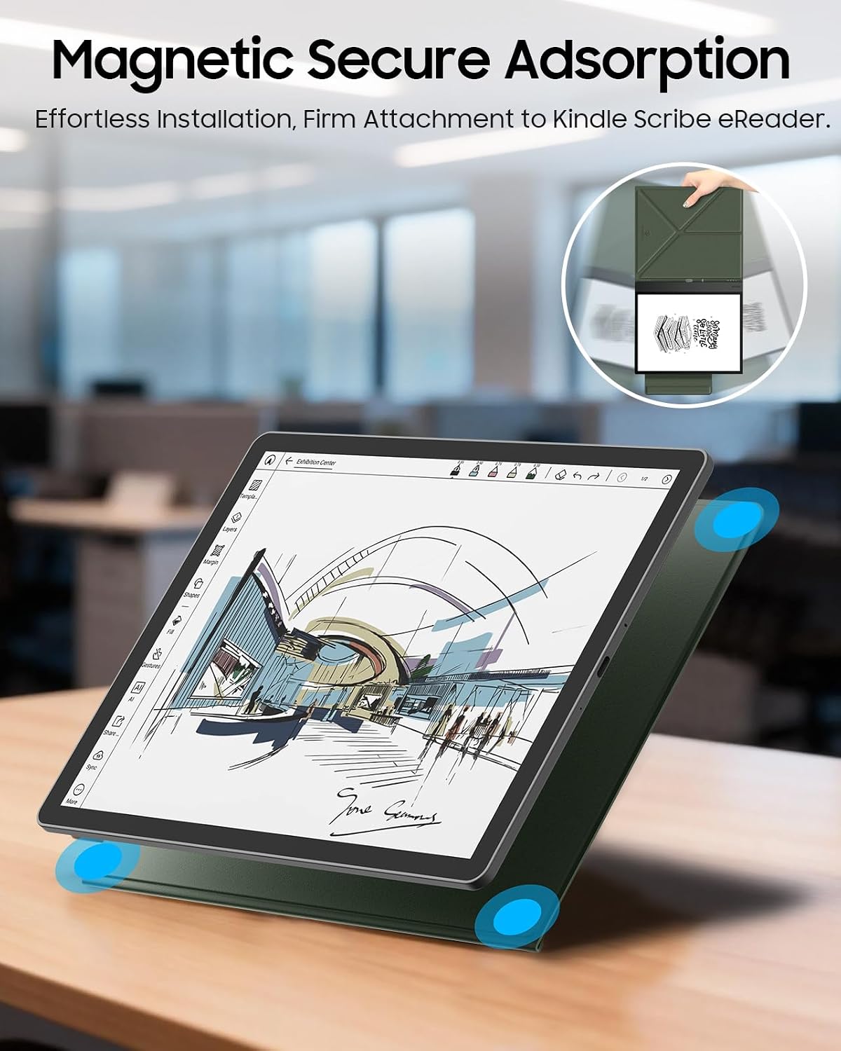 ESTUCHE FINTIE PARA KINDLE SCRIBE 11' 3RA GEN 2025 VERDE - 3