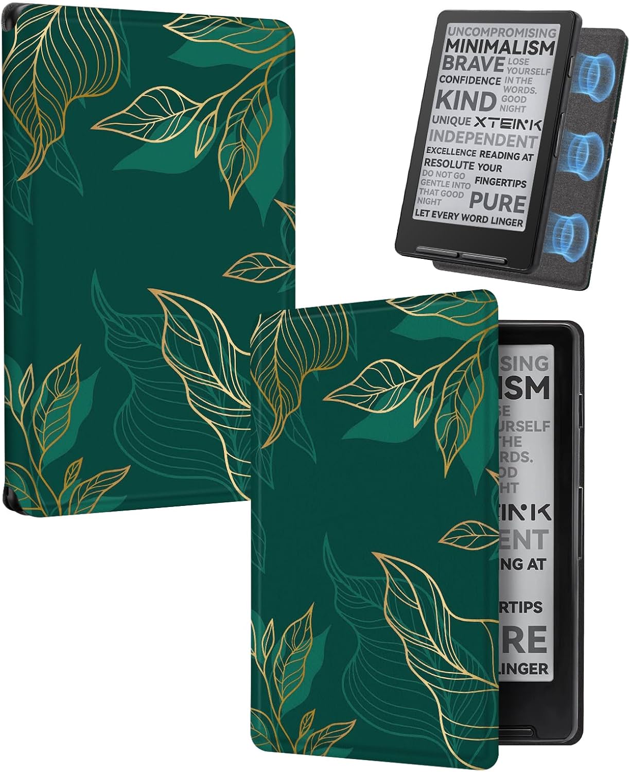 ESTUCHE COBAK MAGNETIC PARA LECTOR EBOOK XTEINK X3 3.7' CUERO PU VERDE PROFUNDO - 1