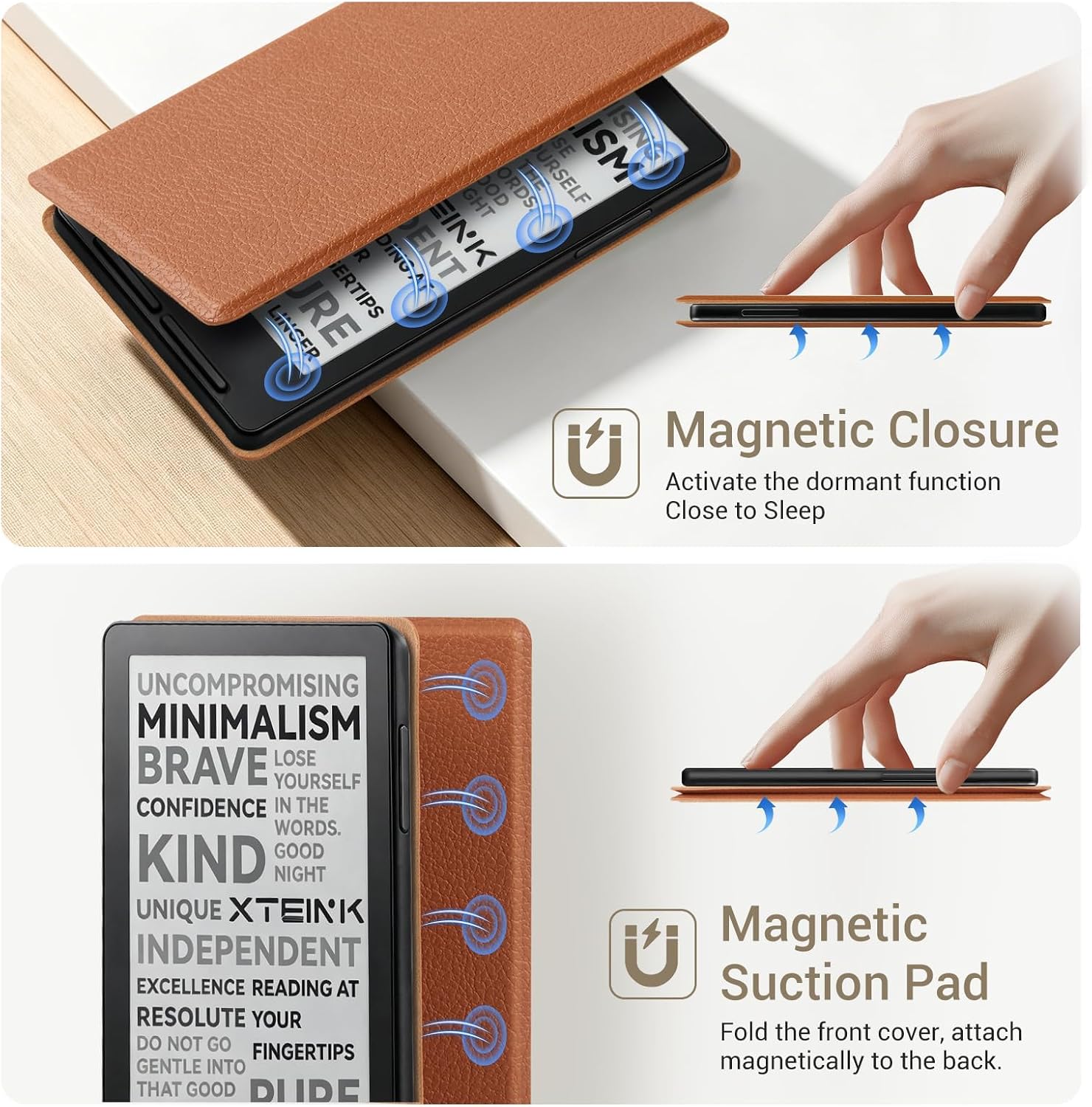 ESTUCHE COBAK PARA LECTOR EBOOK XTEINK X3 3.7' CUERO PU MARRÓN - 5