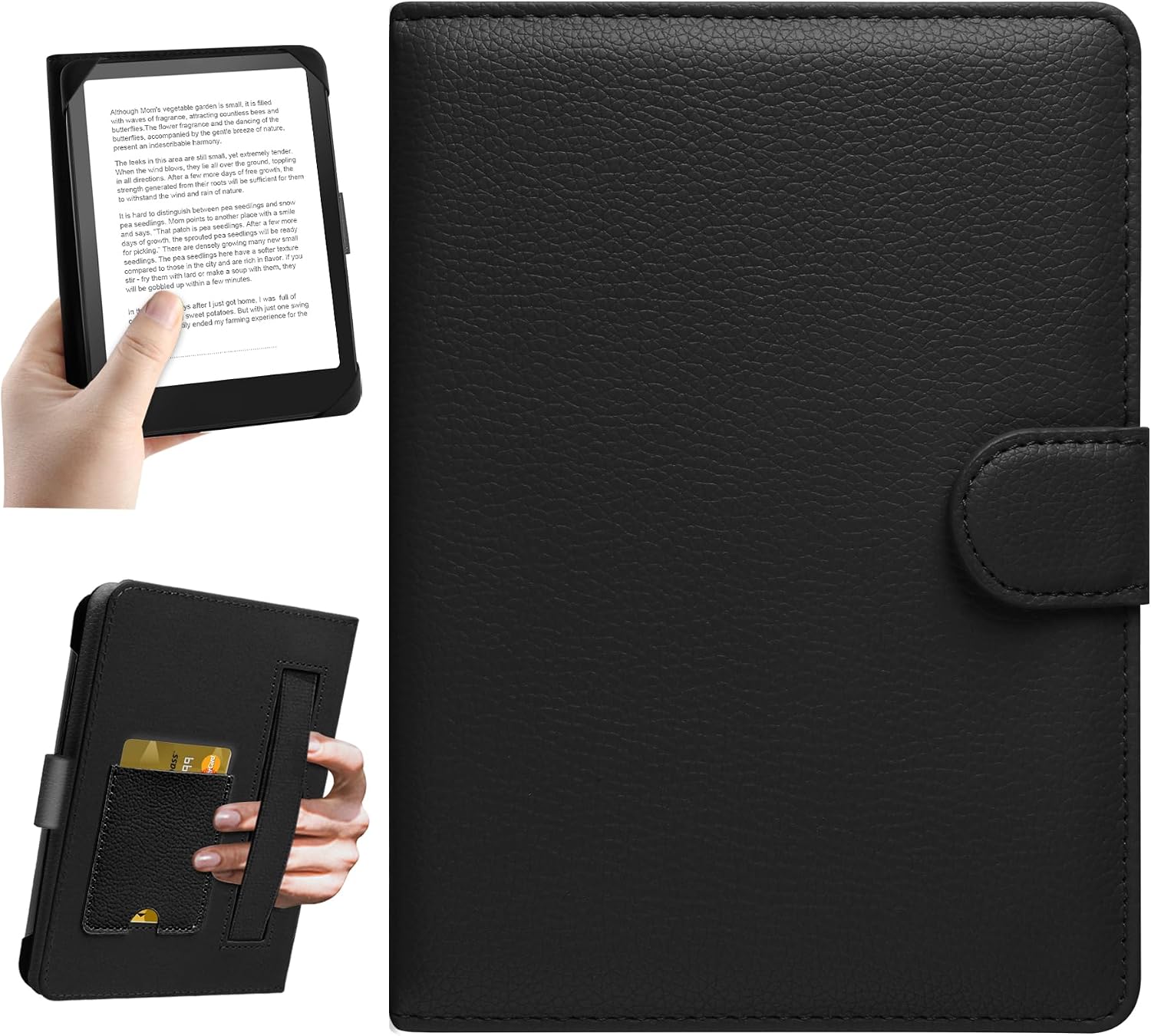 ESTUCHE UNIVERSAL PARA EREADER 6 PULGADAS HOYIXI CON RANURA PARA TARJETAS NEGRO - 1