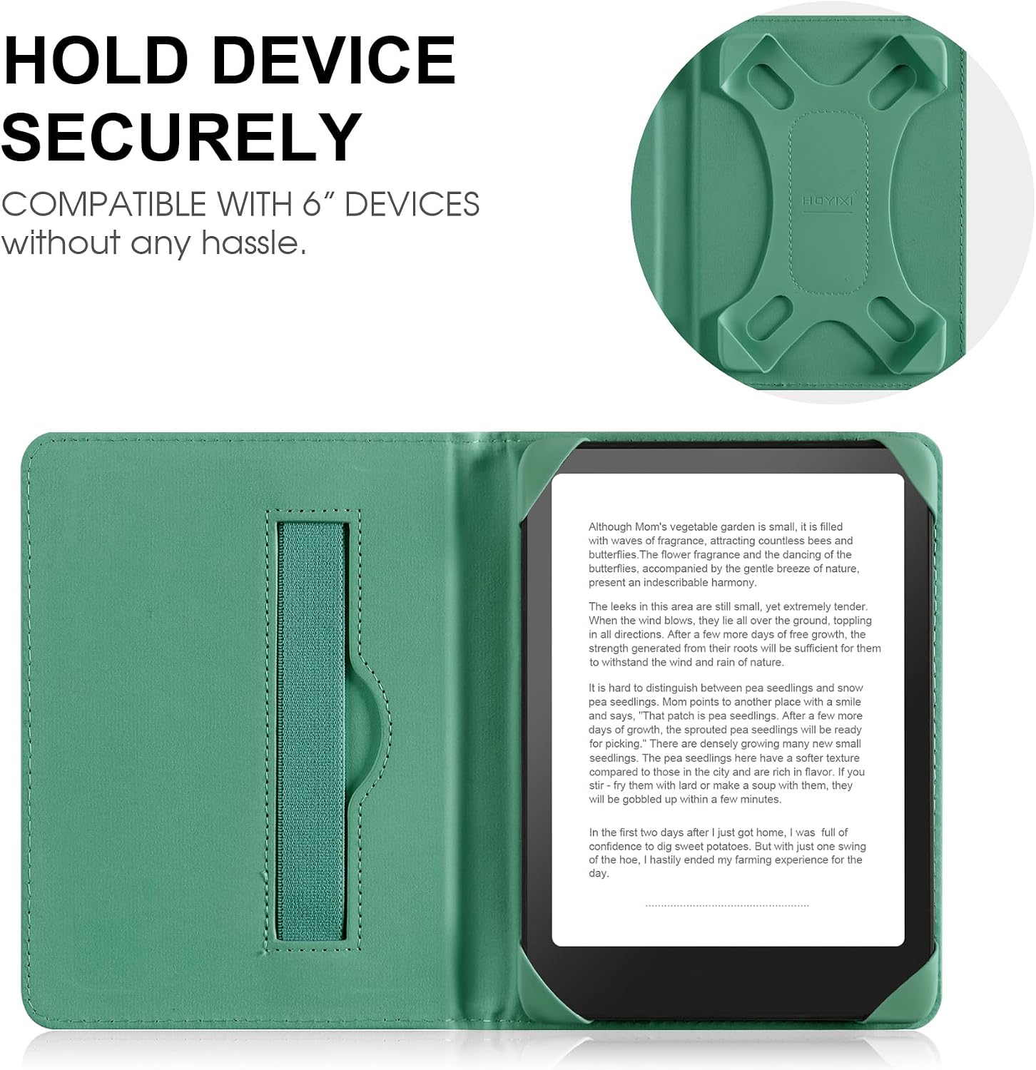 ESTUCHE UNIVERSAL PARA EREADER 6 PULGADAS HOYIXI VERDE - 3