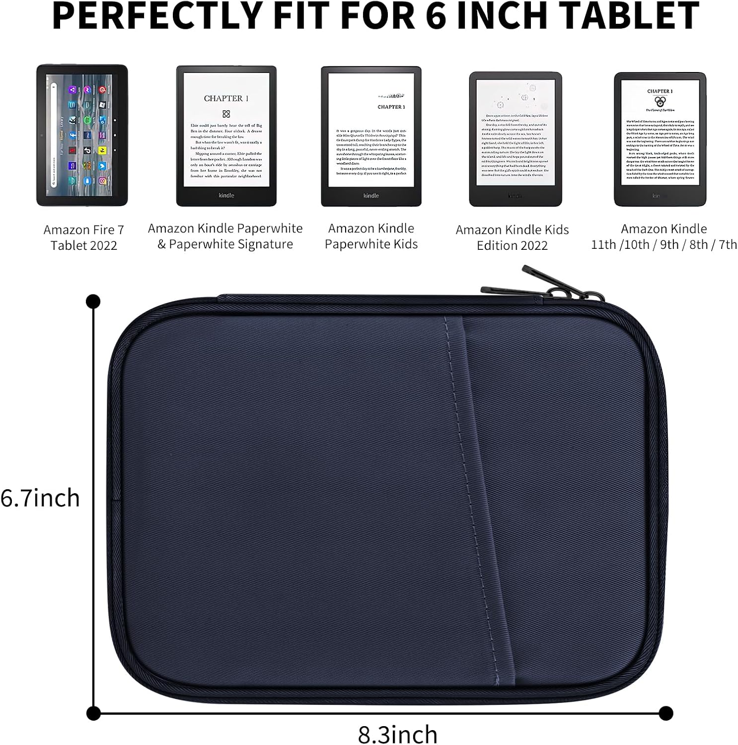 ESTUCHE UNIVERSAL HOYIXI PARA KINDLE Y EREADERS 6-6.8 PULGADAS AZUL - 2