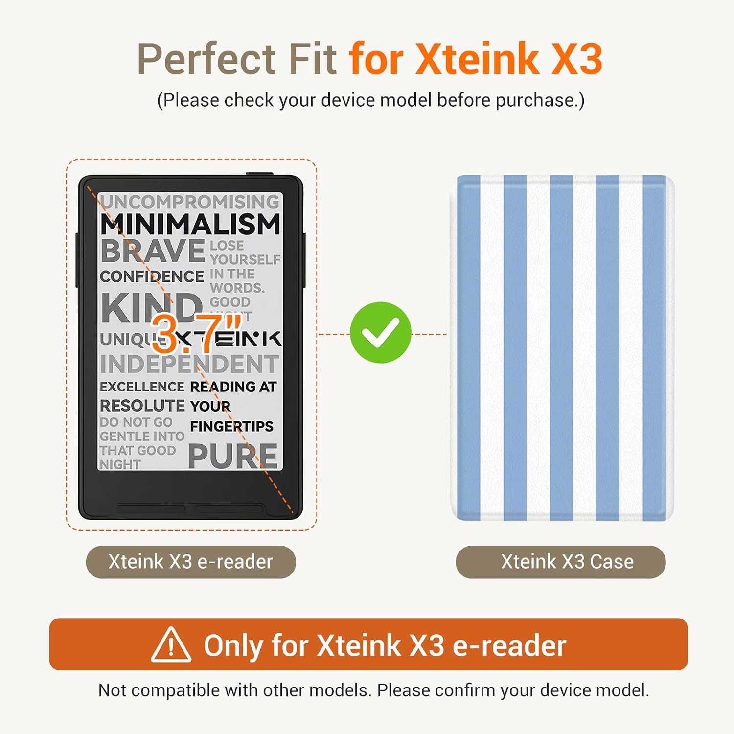 ESTUCHE COBAK MAGNETIC PARA LECTOR EBOOK XTEINK X3 3.7' AZUL Y BLANCO - 2