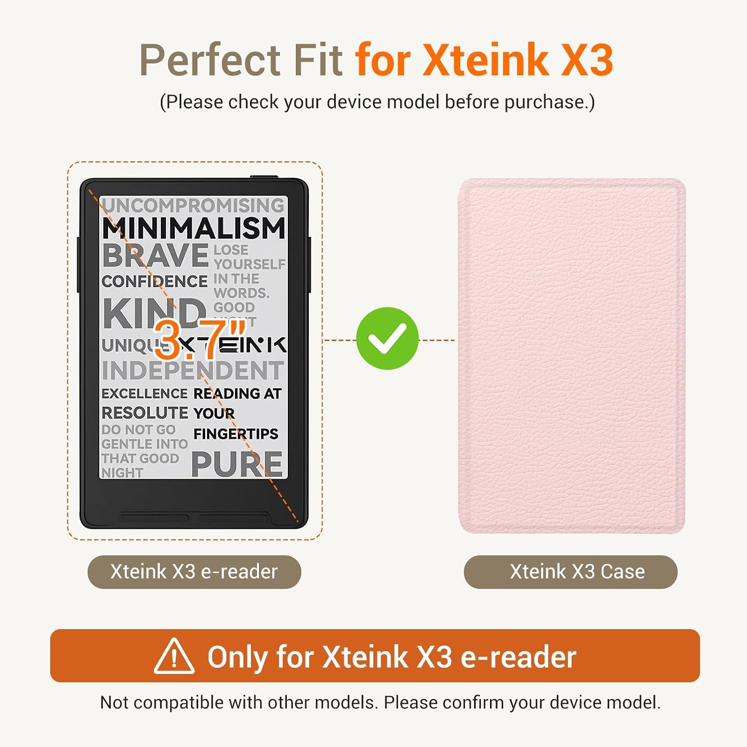ESTUCHE COBAK PARA LECTOR EBOOK XTEINK X3 3.7' CUERO PU ROSA - 2