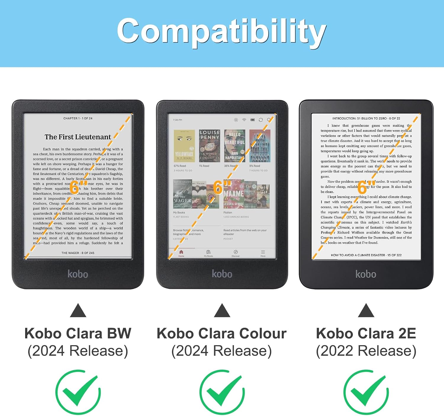 ESTUCHE FINTIE STAND PARA KOBO CLARA 6 PULGADAS NEGRO - 2