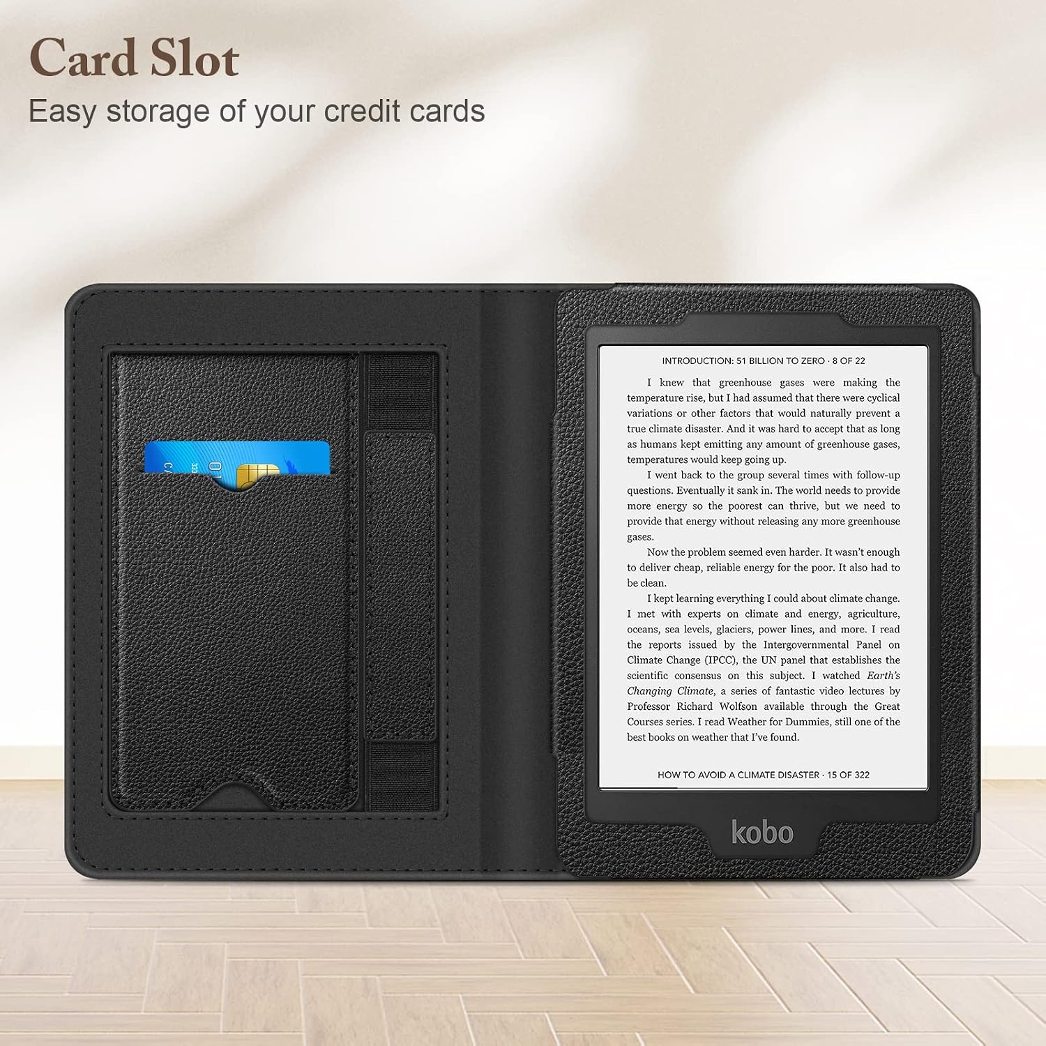 ESTUCHE FINTIE STAND PARA KOBO CLARA 6 PULGADAS NEGRO - 4