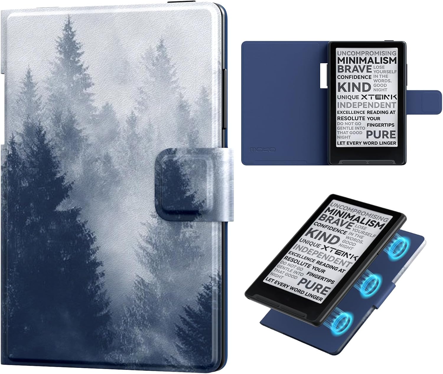 ESTUCHE MOKO MAGNETIC SLIM FOLIO PARA EREADER XTEINK X3 3.7' 2026 GRIS BOSQUE - 1