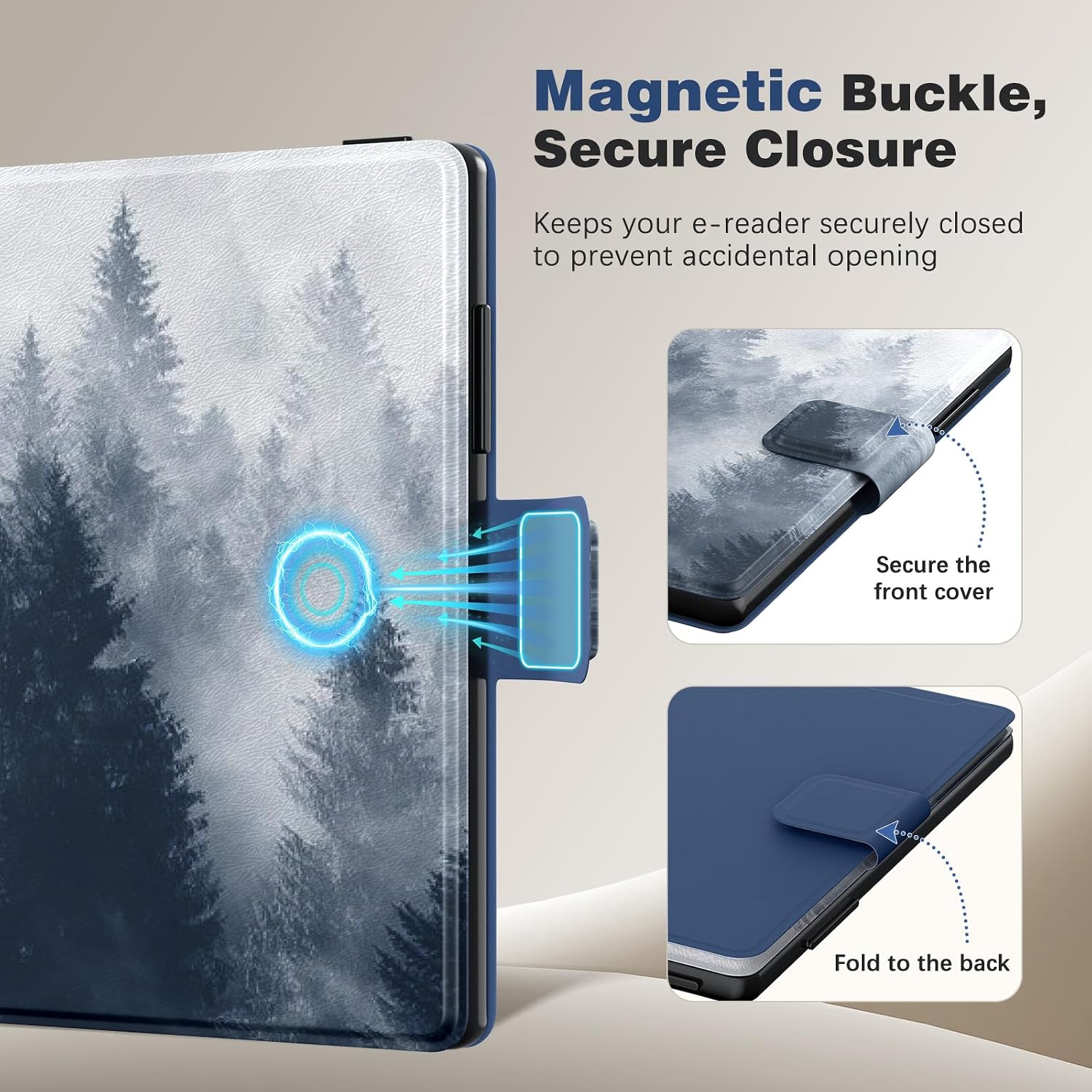 ESTUCHE MOKO MAGNETIC SLIM FOLIO PARA EREADER XTEINK X3 3.7' 2026 GRIS BOSQUE - 5