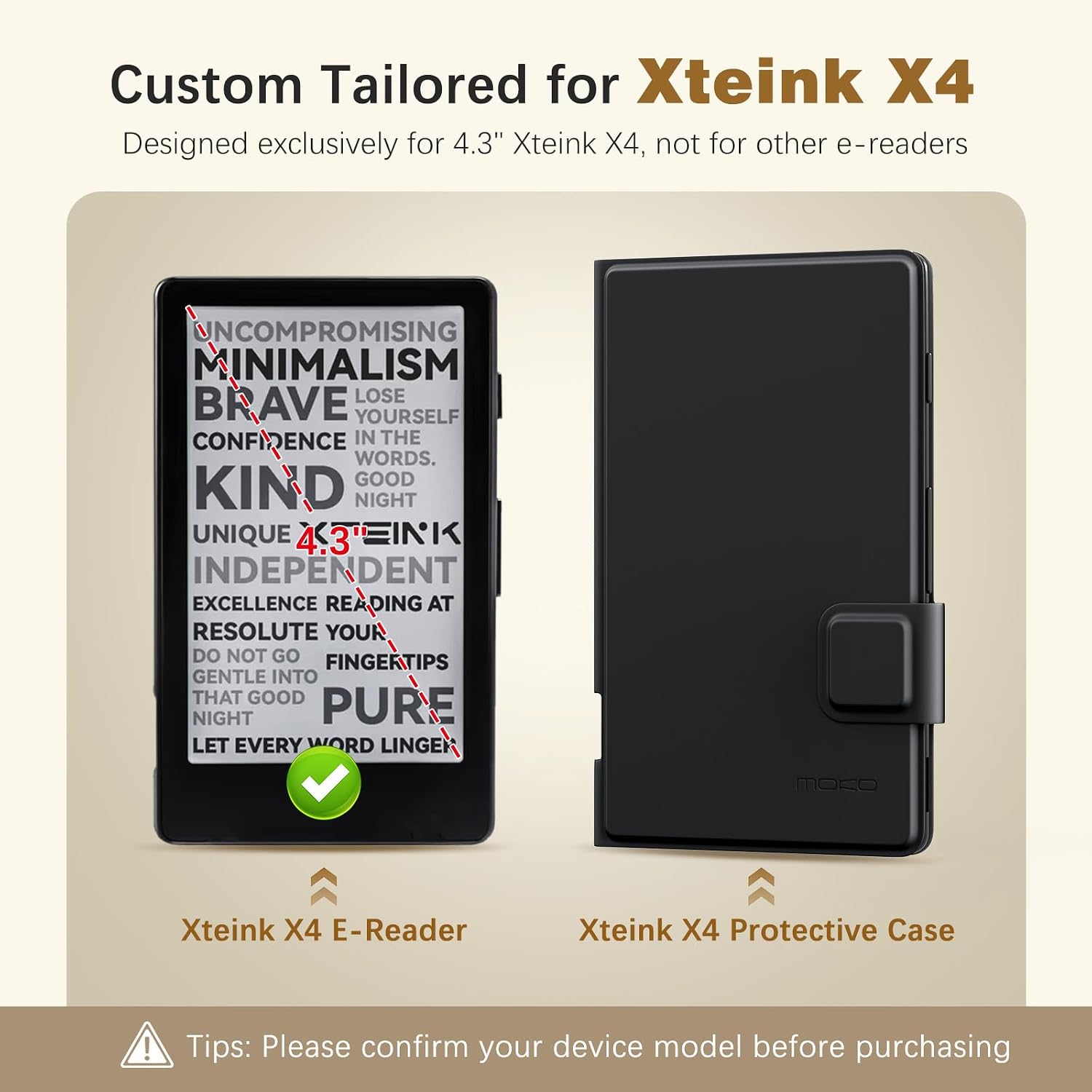 ESTUCHE MOKO PARA LECTOR XTEINK X4 4.3 PULGADAS NEGRO - 2
