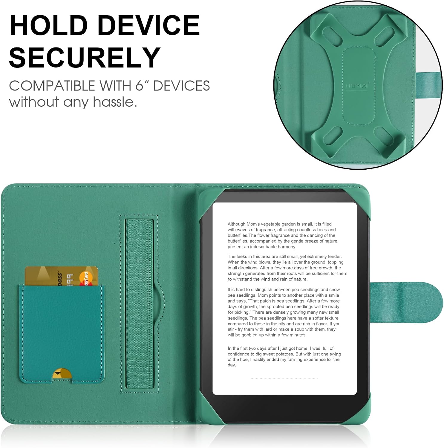 ESTUCHE UNIVERSAL PARA KINDLE Y EREADERS 6'' HOYIXI CYAN - 3