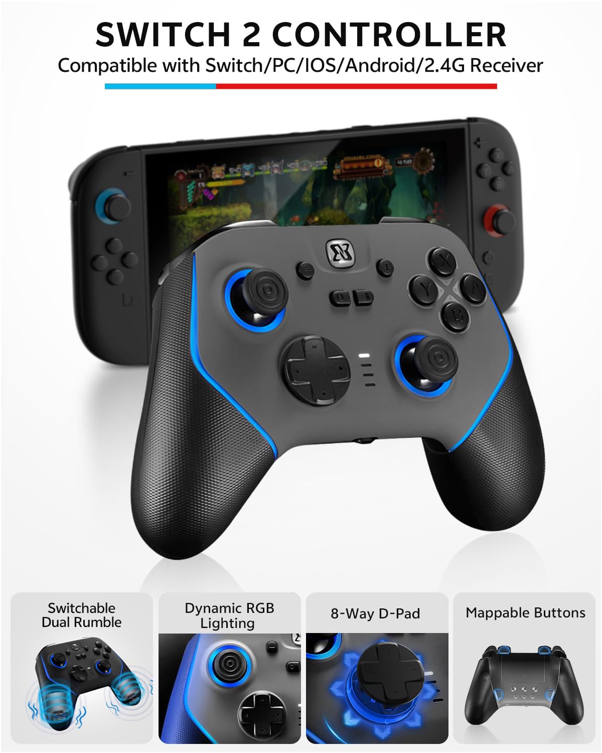 KIT DE ACCESORIOS PRO CONTROLLER PARA NINTENDO SWITCH 2 17 EN 1 - 3