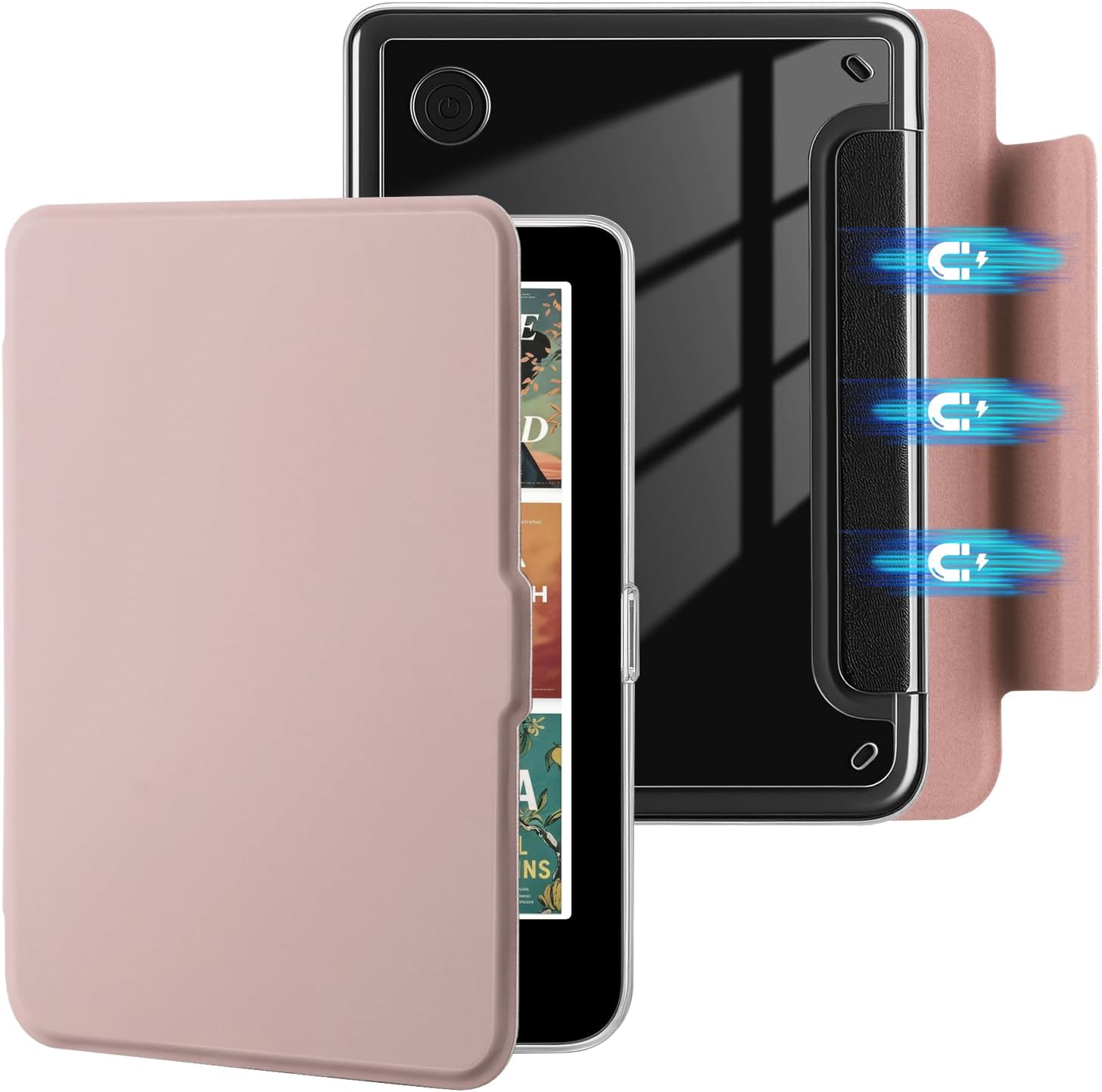 ESTUCHE E NET-CASE PARA KOBO CLARA COLOUR 6' (2024) / CLARA BW (2024) / 2E (2022) CON TAPA MAGNÉTICA DESMONTABLE ORO ROSA - 1