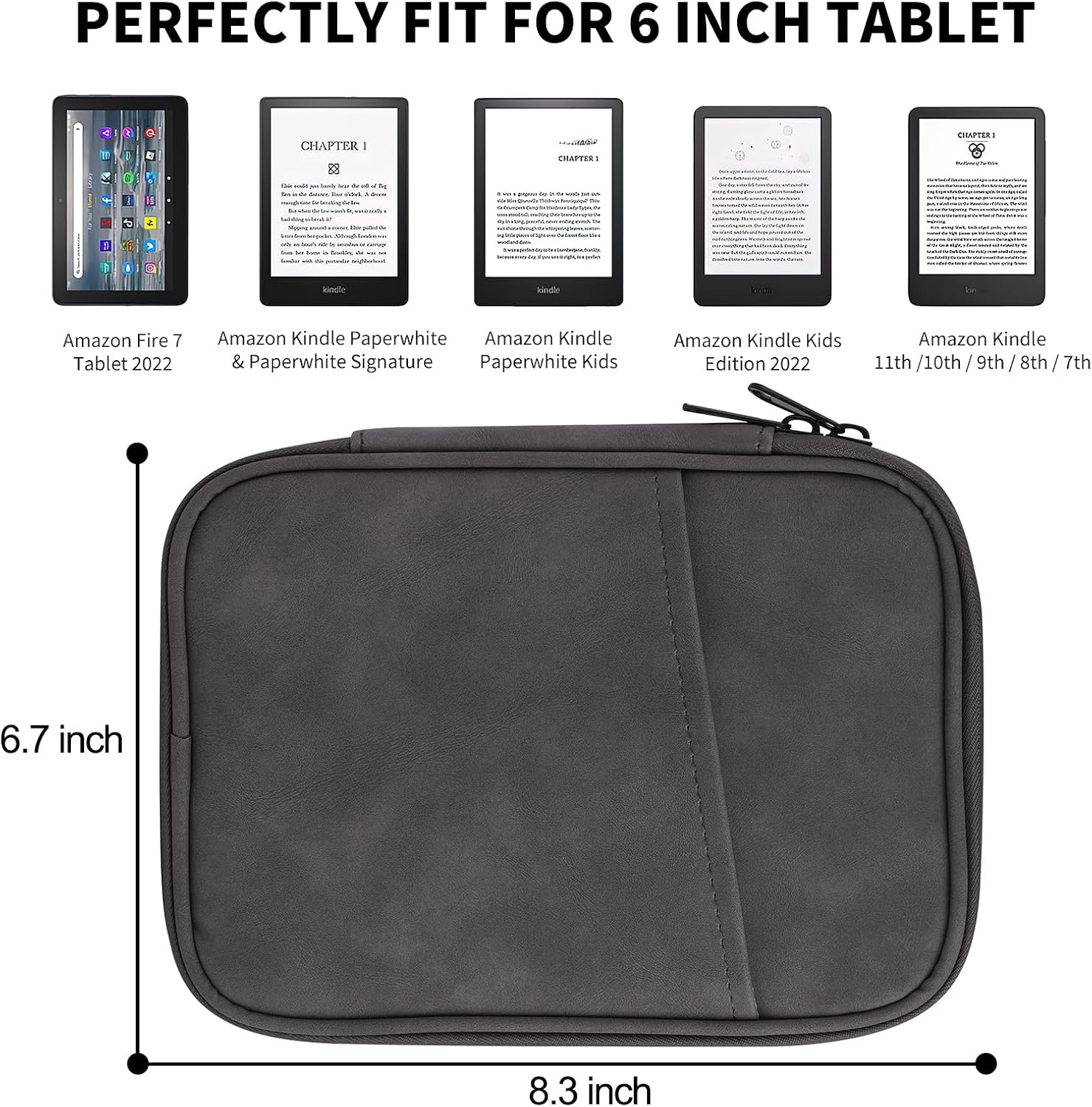 ESTUCHE UNIVERSAL HOYIXI PARA KINDLE Y EREADERS 6-6.8 PULGADAS GRIS - 2