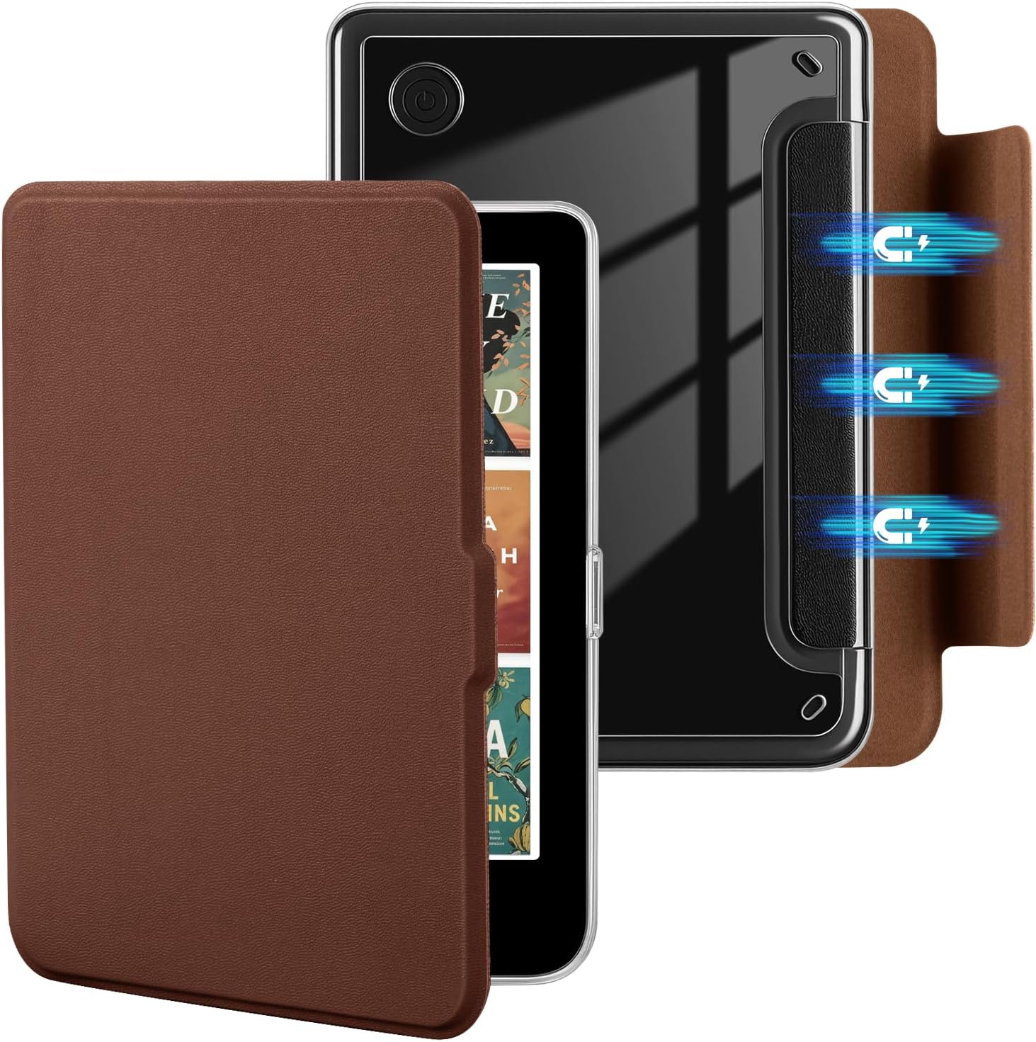 ESTUCHE E NET-CASE PARA KOBO CLARA COLOUR 6' (2024) CON TAPA MAGNÉTICA DESMONTABLE MARRÓN - 1