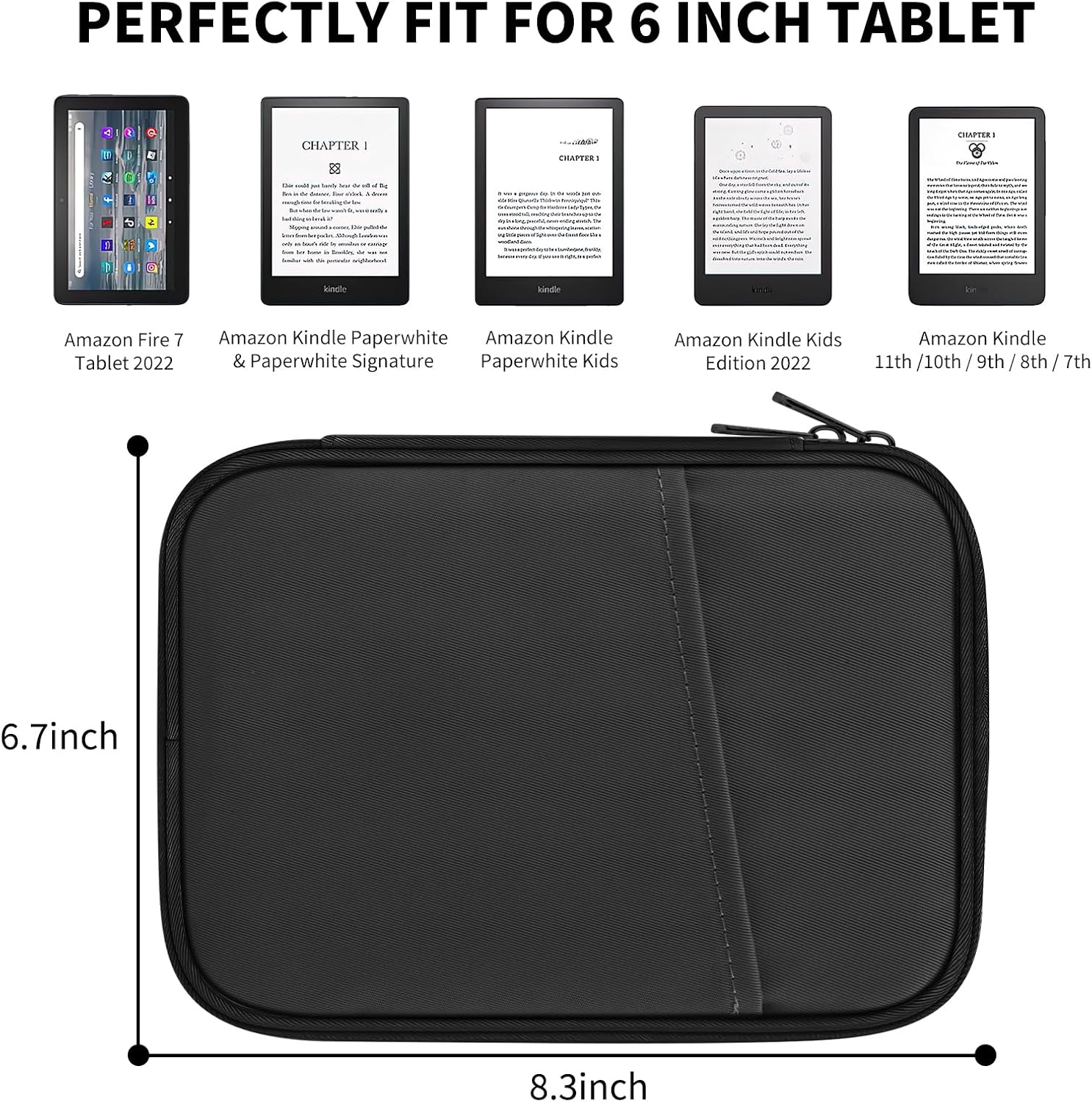 ESTUCHE UNIVERSAL HOYIXI PARA KINDLE Y EREADERS 6-6.8 PULGADAS NEGRO - 2