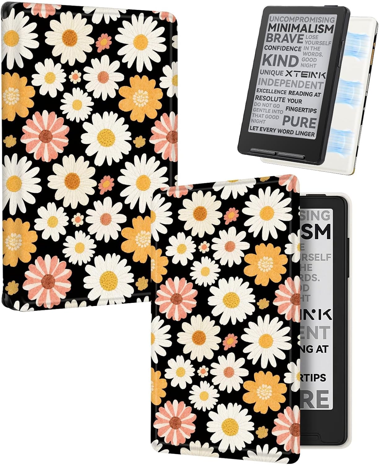 ESTUCHE COBAK MAGNETIC PARA LECTOR EBOOK XTEINK X3 3.7' PU LEATHER SUNNY DAISIES - 1