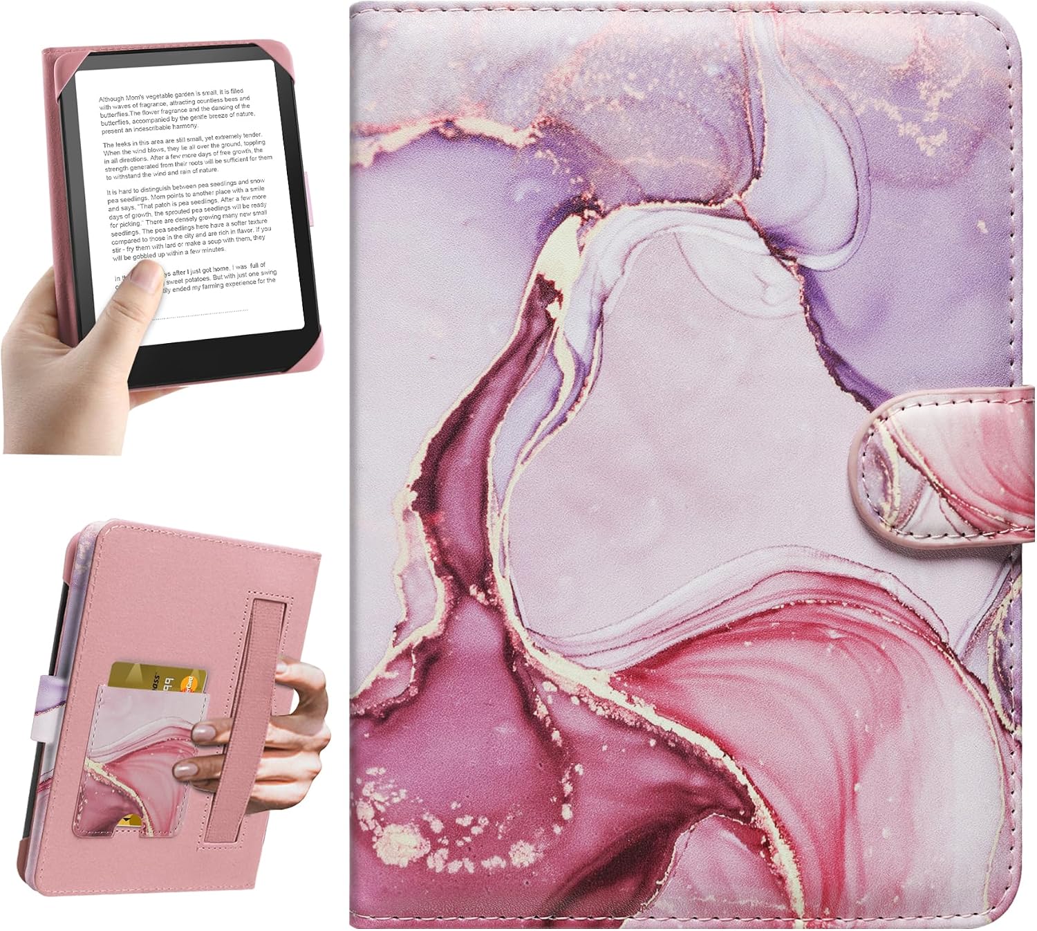 ESTUCHE UNIVERSAL PARA EREADER 6 PULGADAS HOYIXI DALI ROSADO - 1