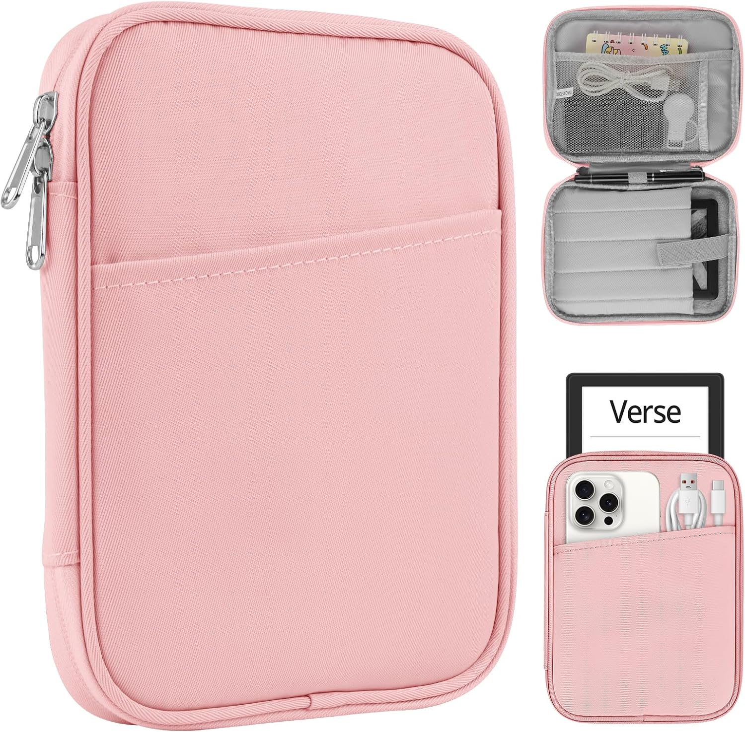 ESTUCHE UNIVERSAL HOYIXI PARA KINDLE Y EREADERS 6-6.8 PULGADAS ROSA - 1