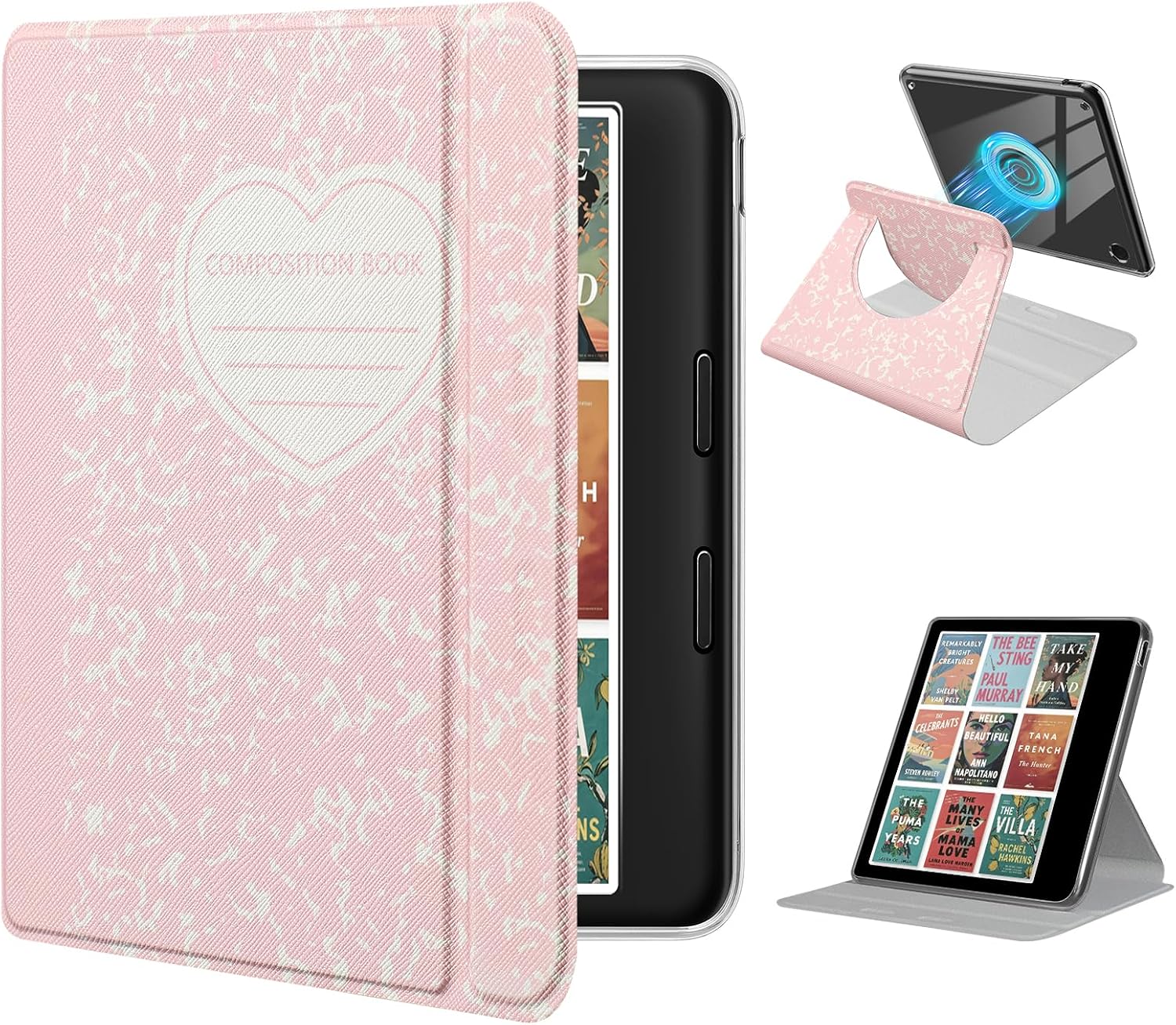 ESTUCHE ROTATORIO E NET-CASE PARA KOBO LIBRA 7' Y TOLINO VISION 7' COLOR ROSADO - 1