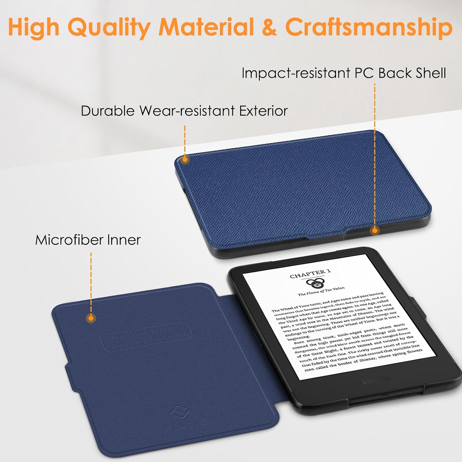 ESTUCHE FINTIE SLIMSHELL PARA KINDLE 6' 11ª GENERACIÓN 2024/2022 AZUL MARINO - 4